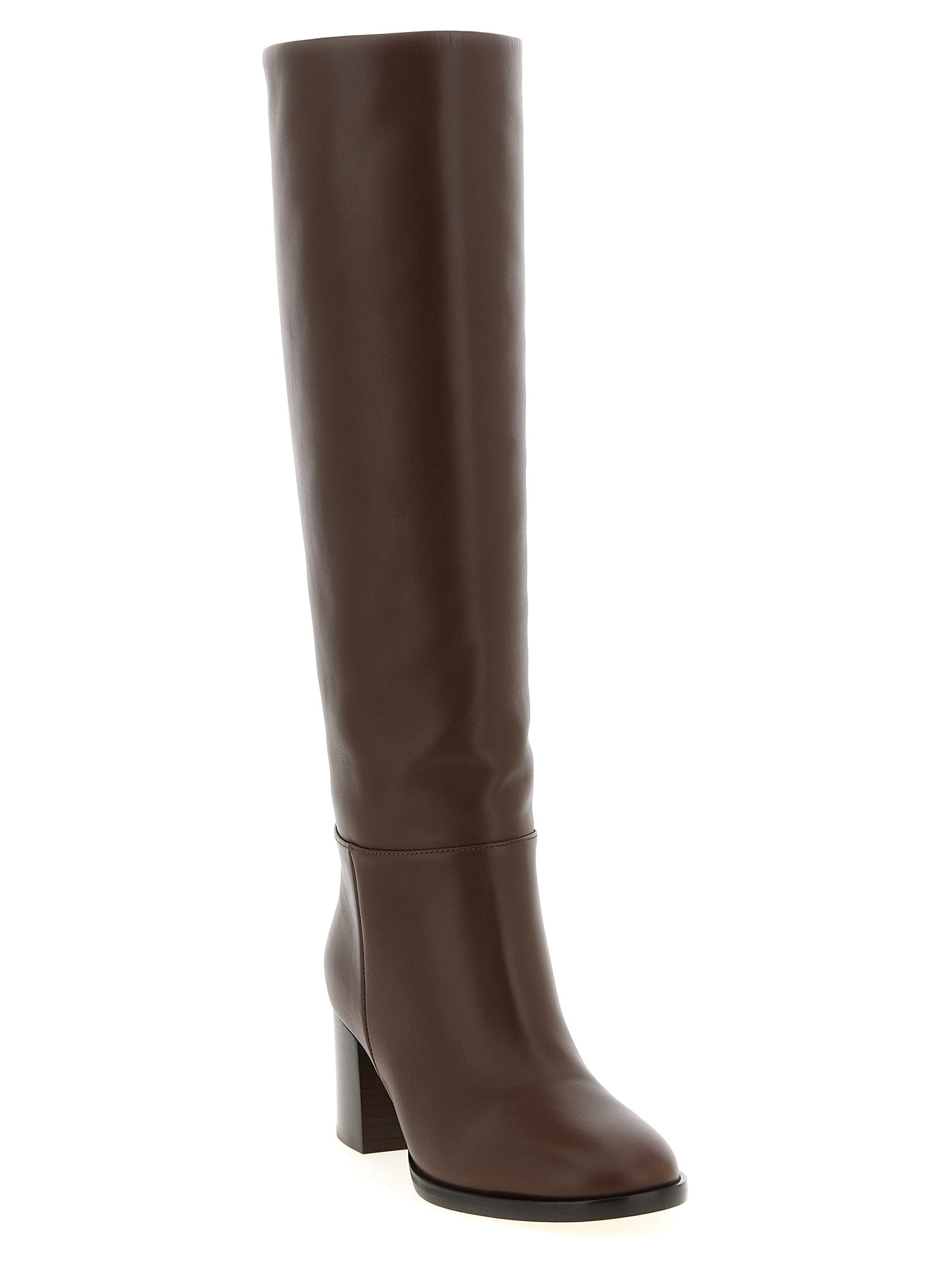 Gianvito Rossi Brown Calfskin Over The Knee