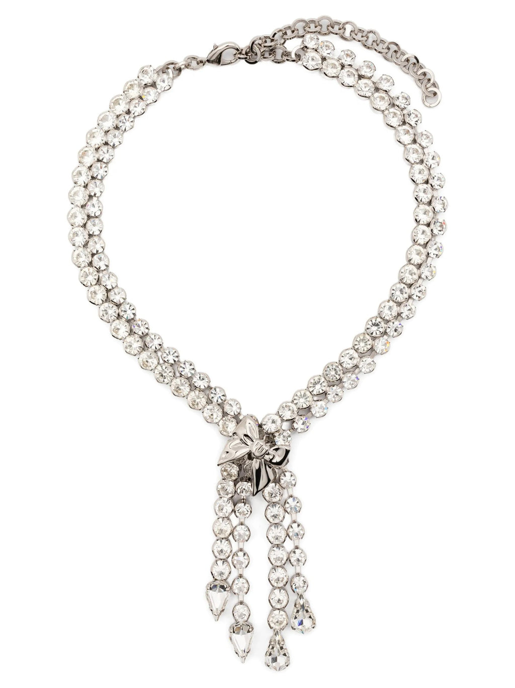 Alessandra Rich Silver Glass Necklace