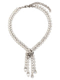 Alessandra Rich Silver Glass Necklace