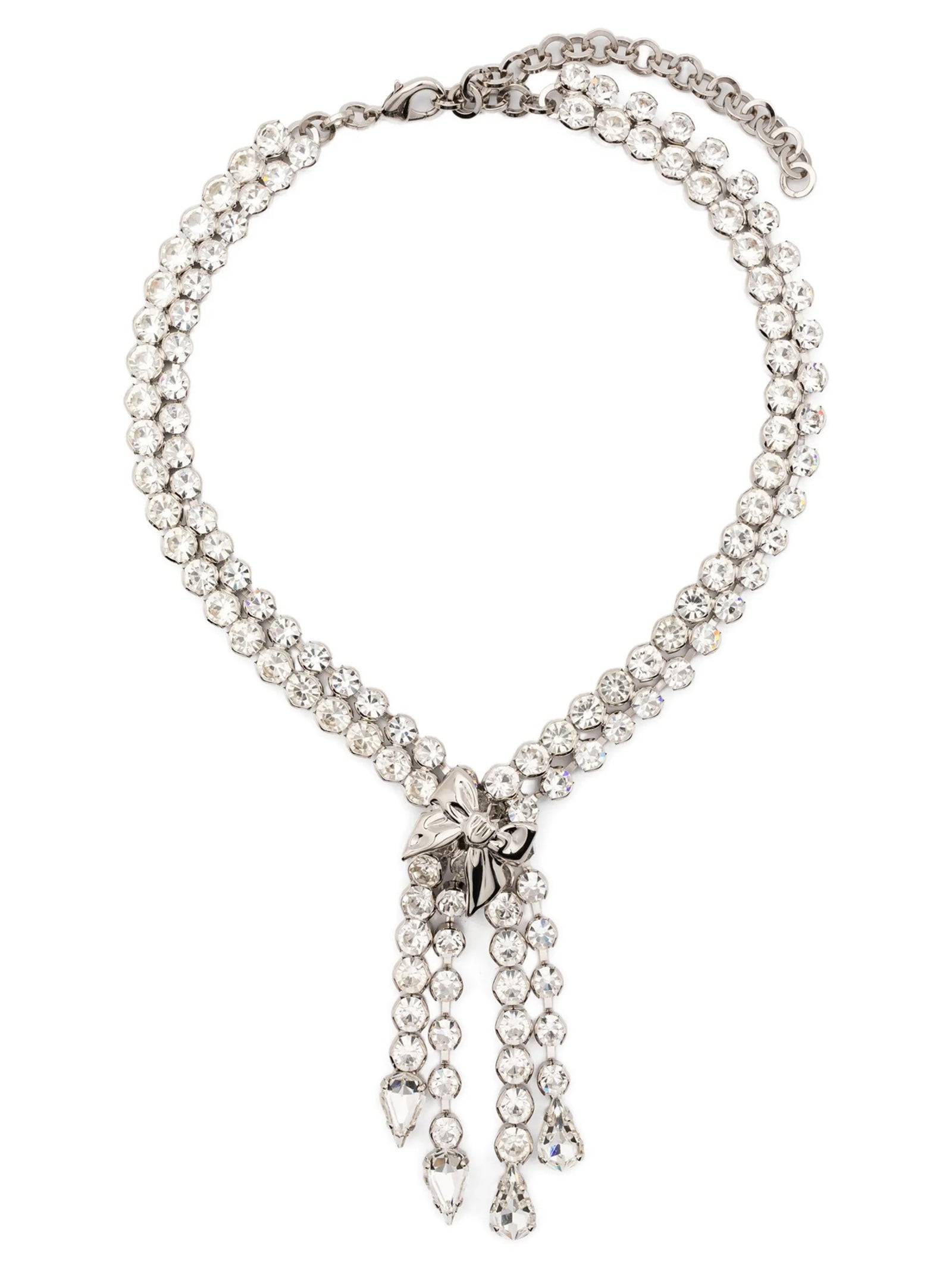 Alessandra Rich Silver Glass Necklace