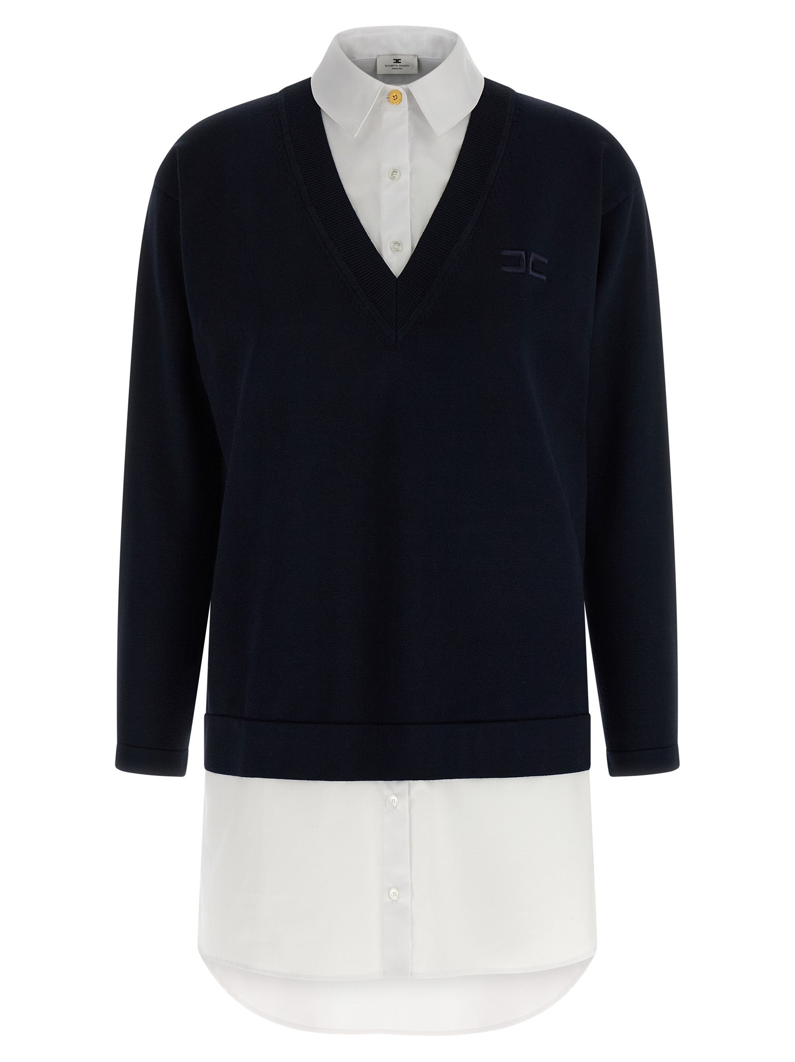 Elisabetta Franchi Blue Viscose Short Dress