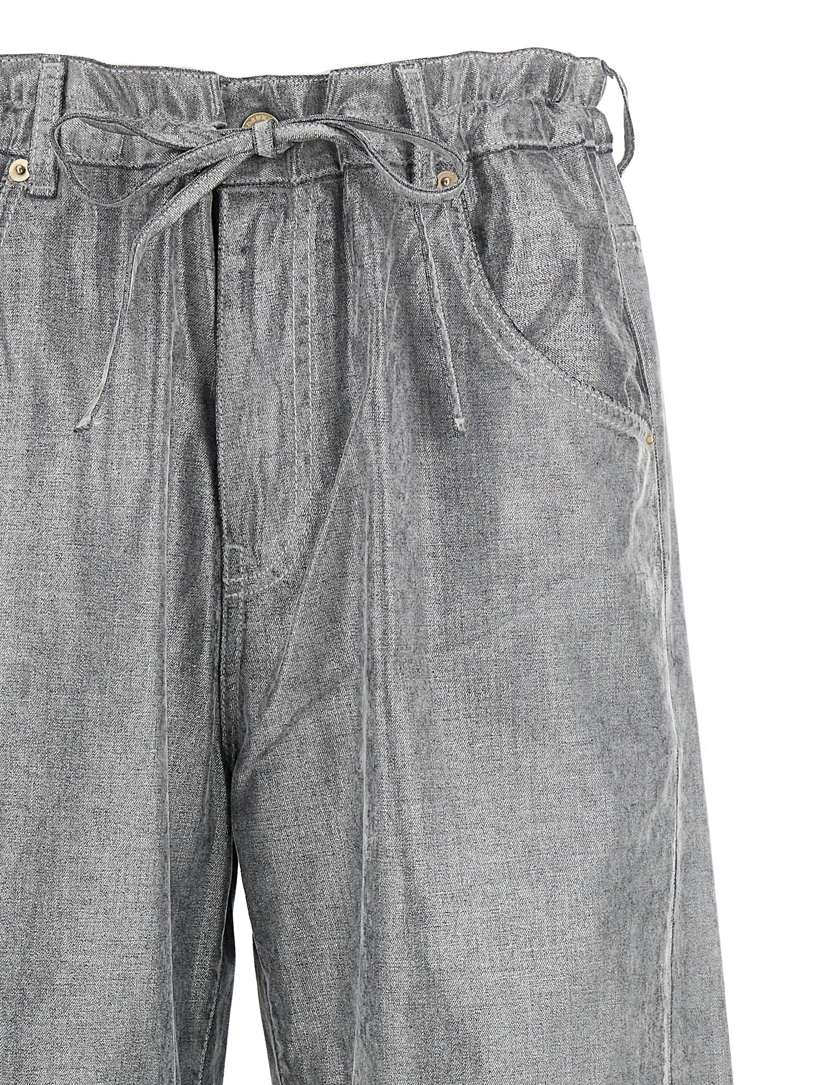 Darkpark Silver Cotton Jeans Denim