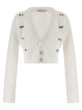 Alessandra Rich White Wool Cardigan