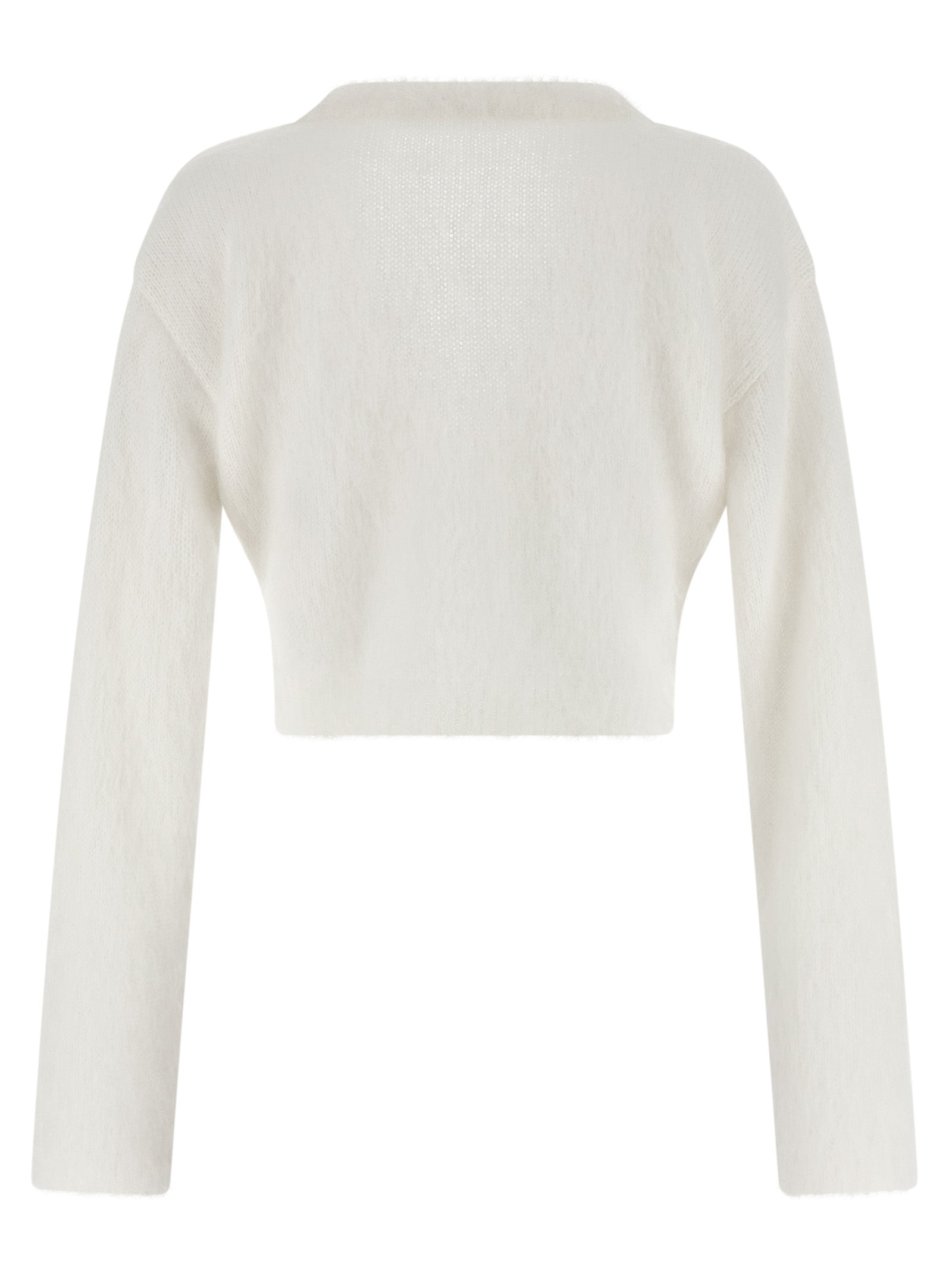 Alessandra Rich White Wool Cardigan