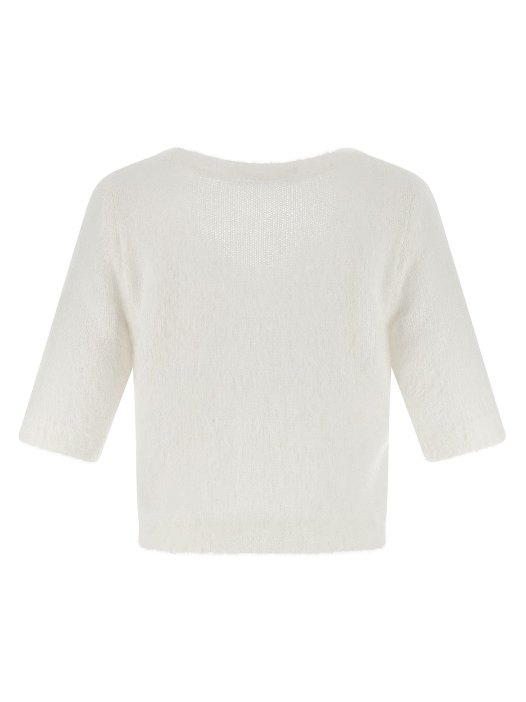 Alessandra Rich White Wool Cardigan