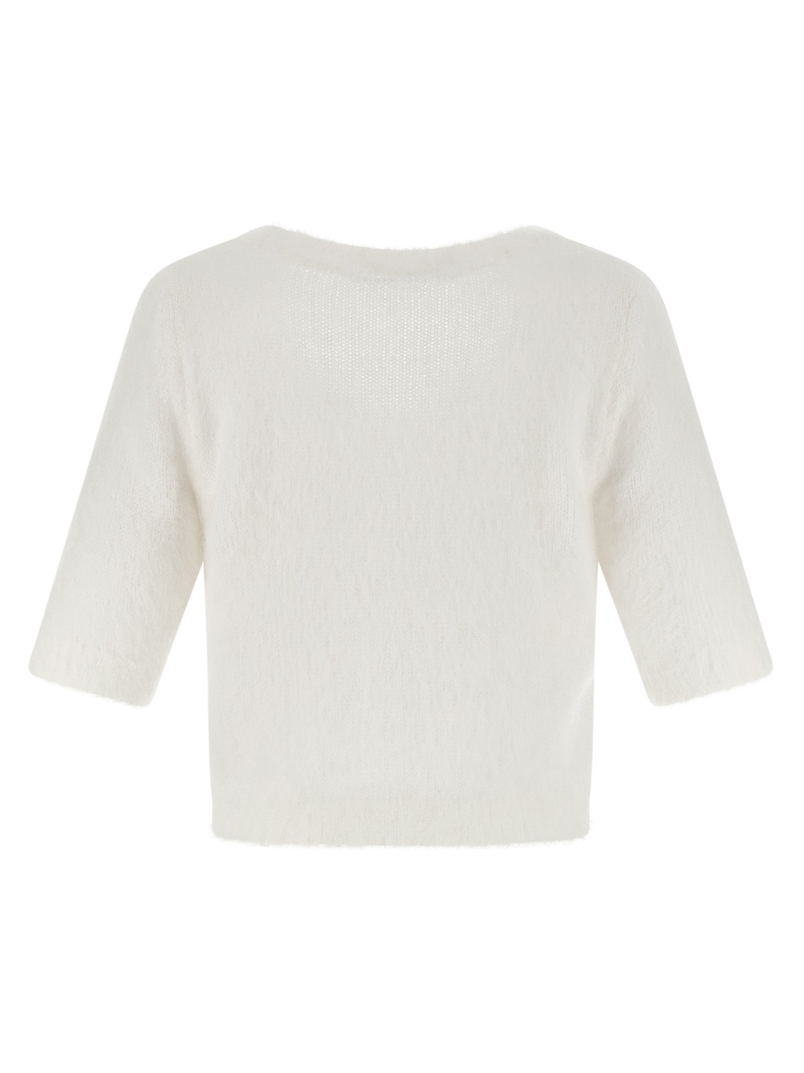 Alessandra Rich White Wool Cardigan