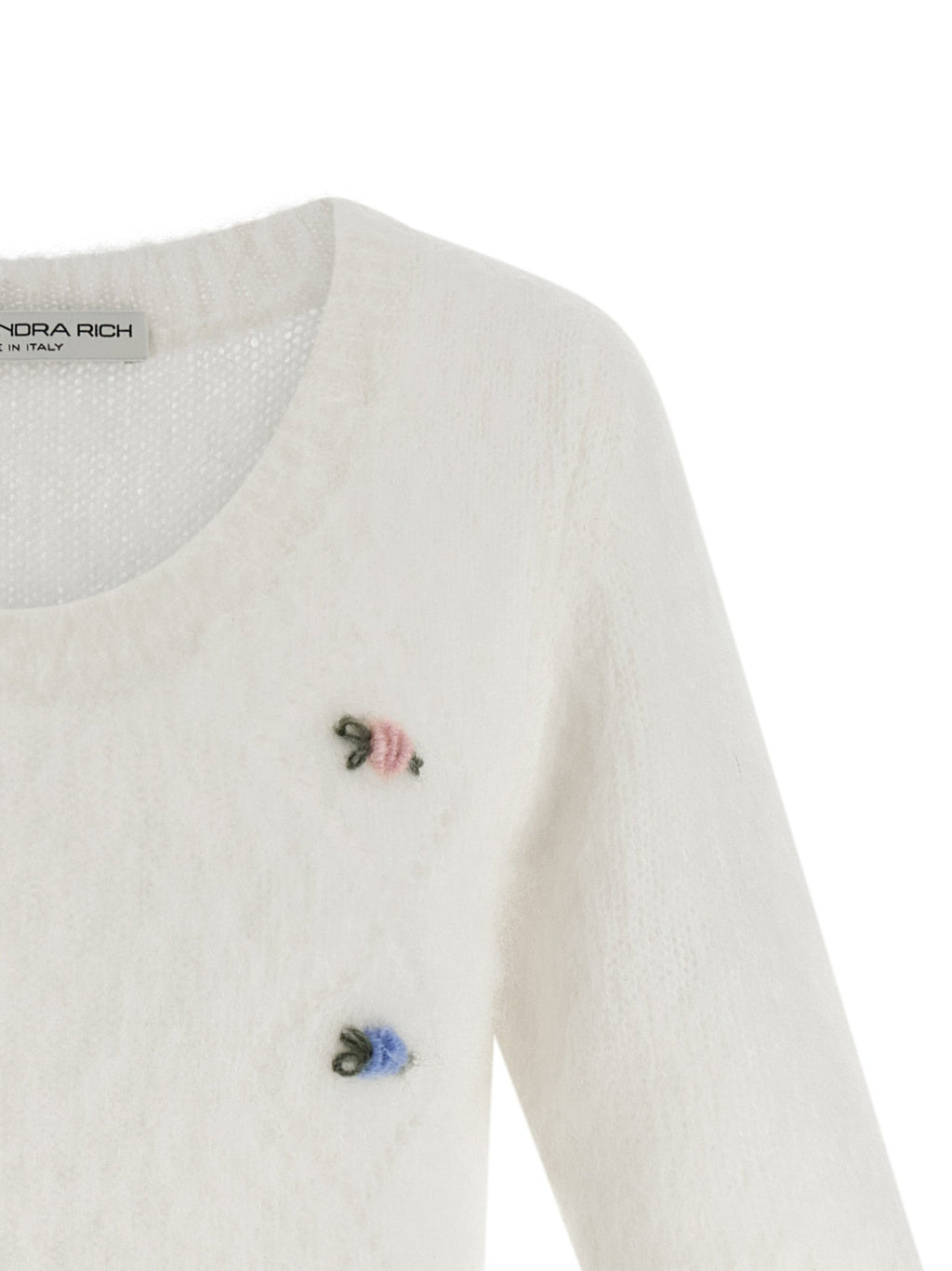 Alessandra Rich White Wool Cardigan