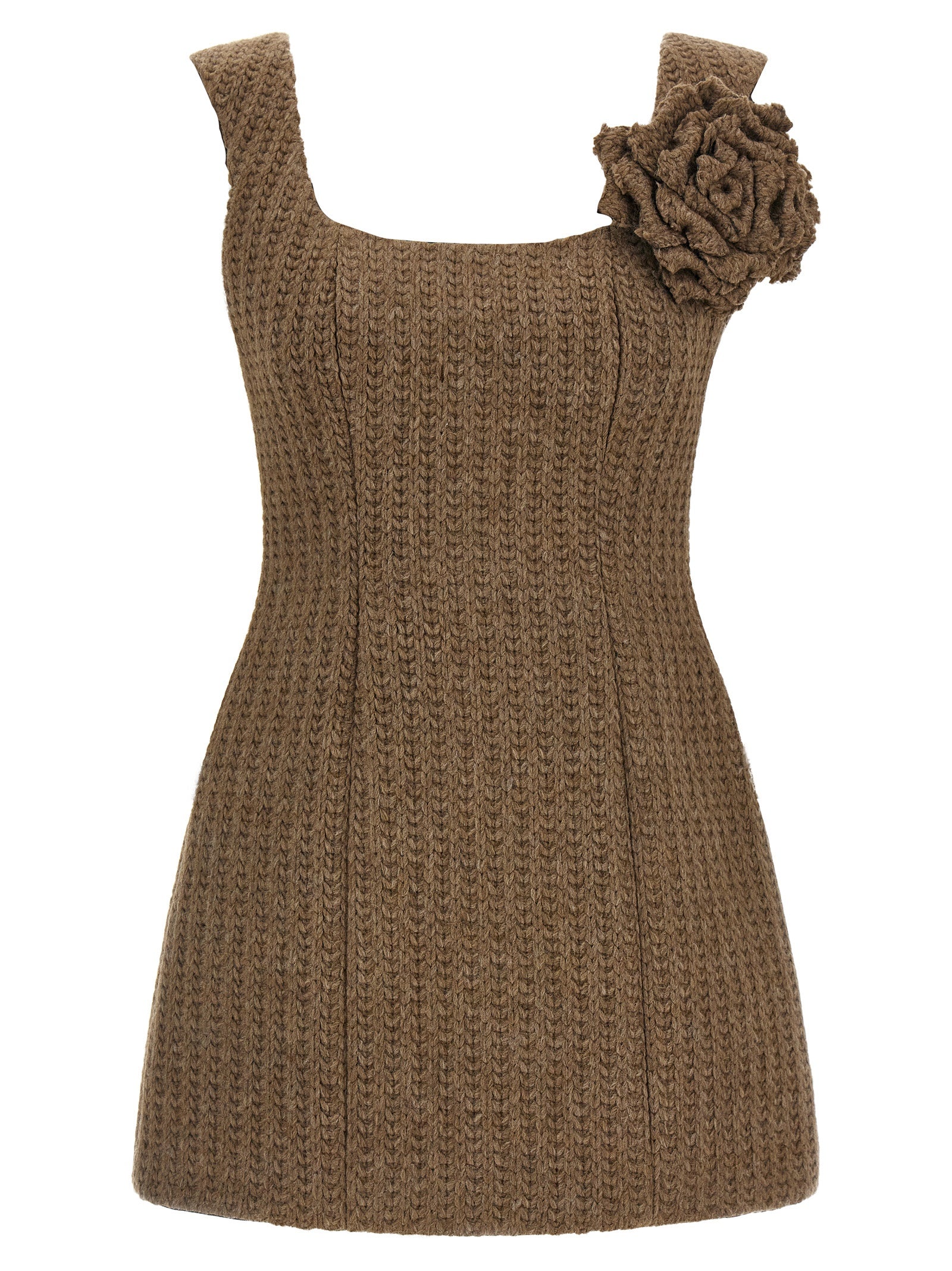 Giuseppe Di Morabito Brown Marabou Short Dress