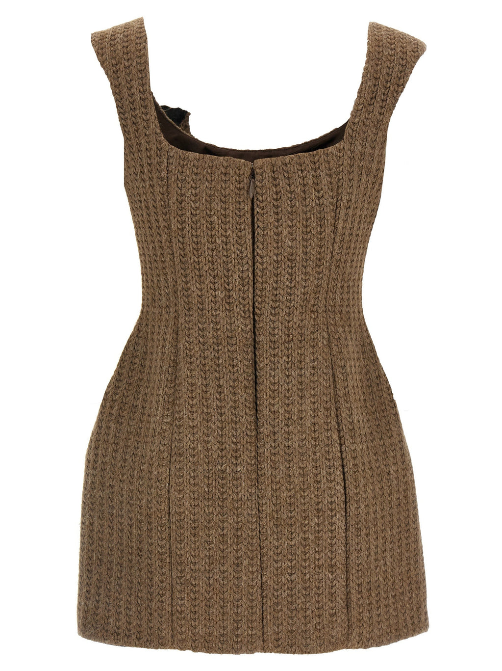 Giuseppe Di Morabito Brown Marabou Short Dress