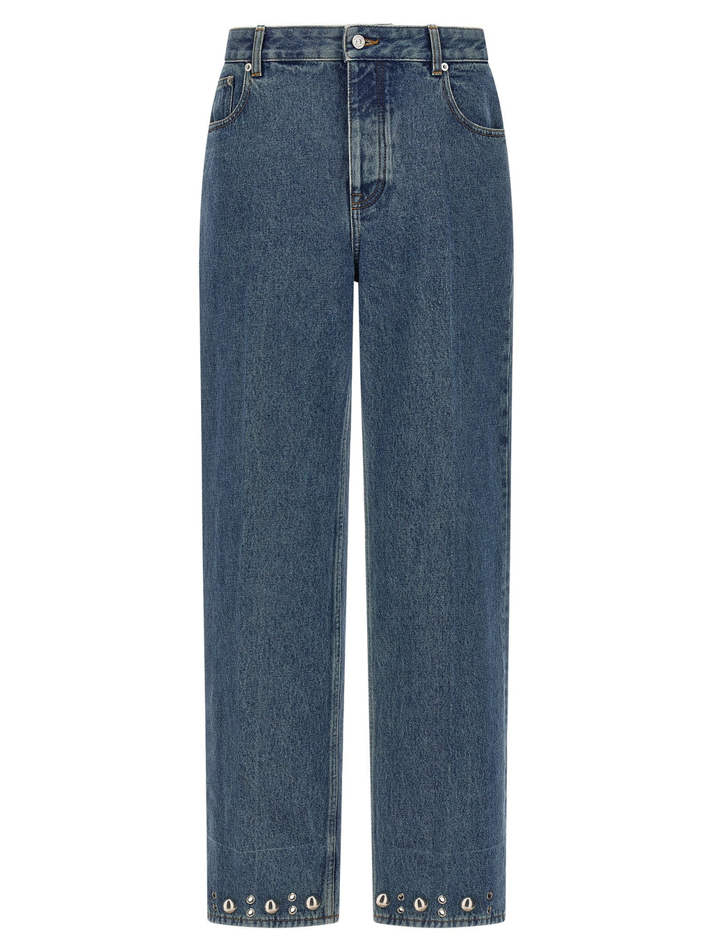 Valentino Garavani Blue Cotton Straight-Leg Jeans