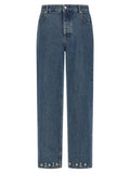 Valentino Garavani Blue Cotton Straight-Leg Jeans