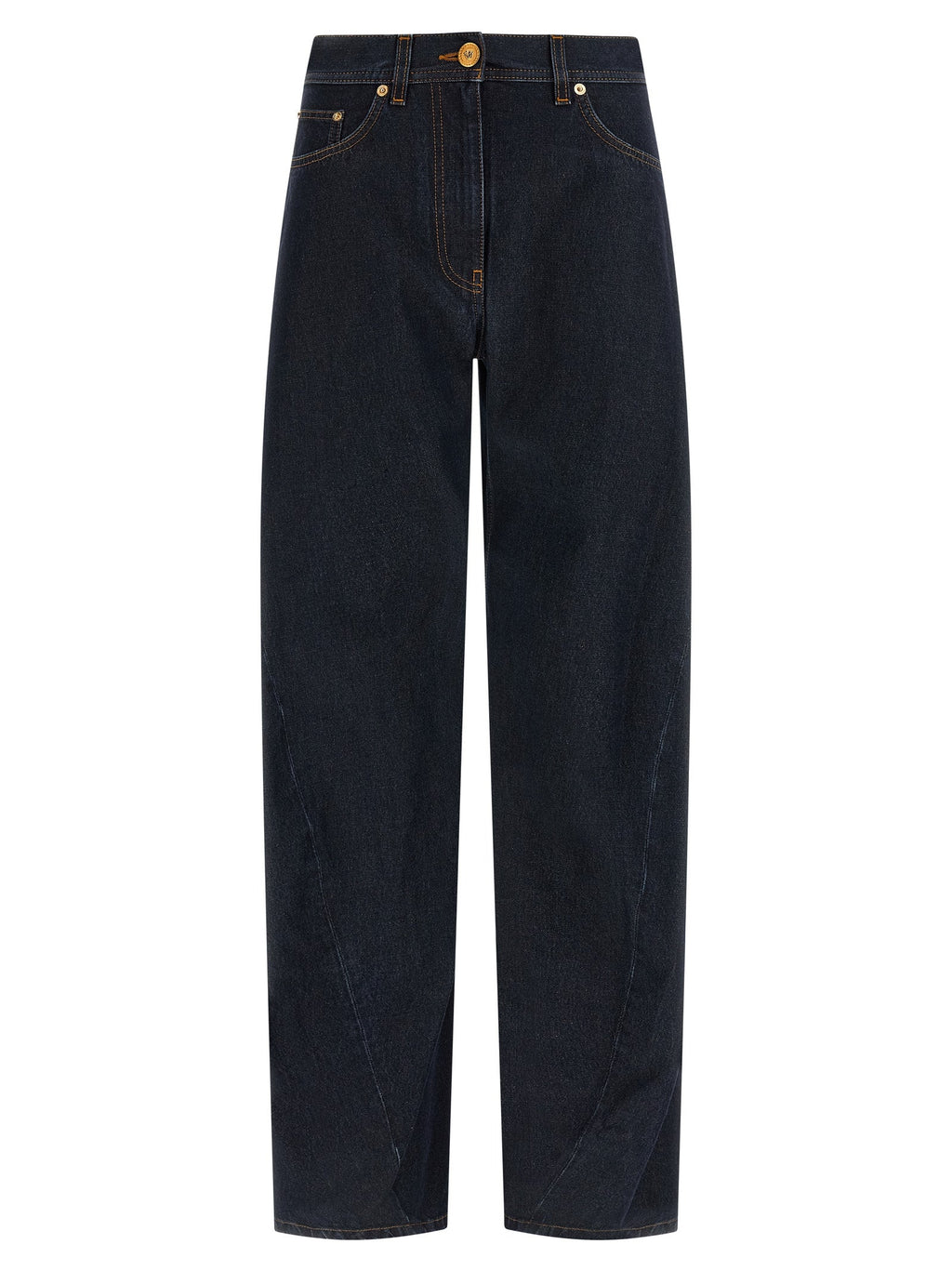 Versace Blue Cotton High-Waisted Jean