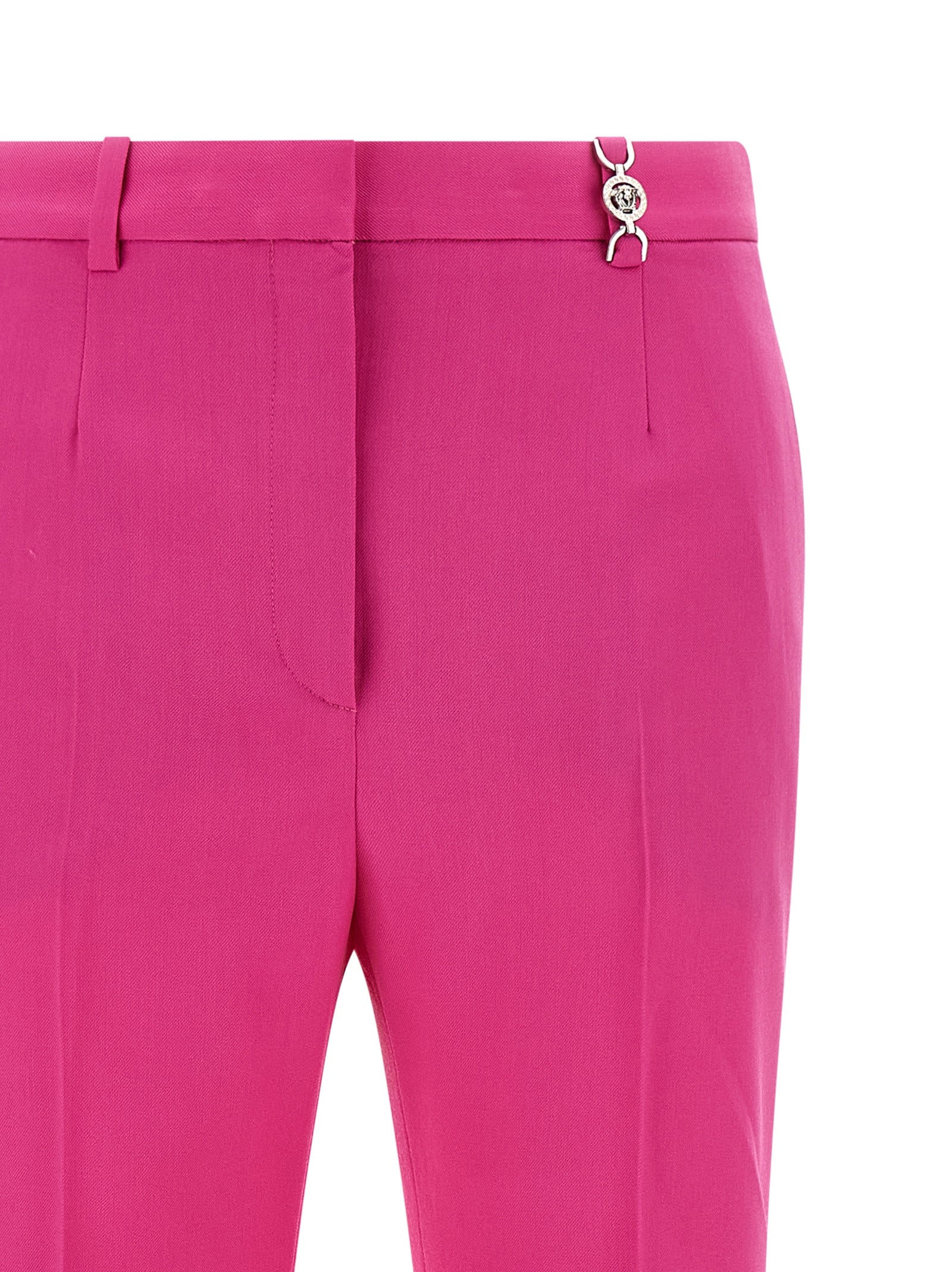 Versace Fuchsia Virgin Wool Flared Pants