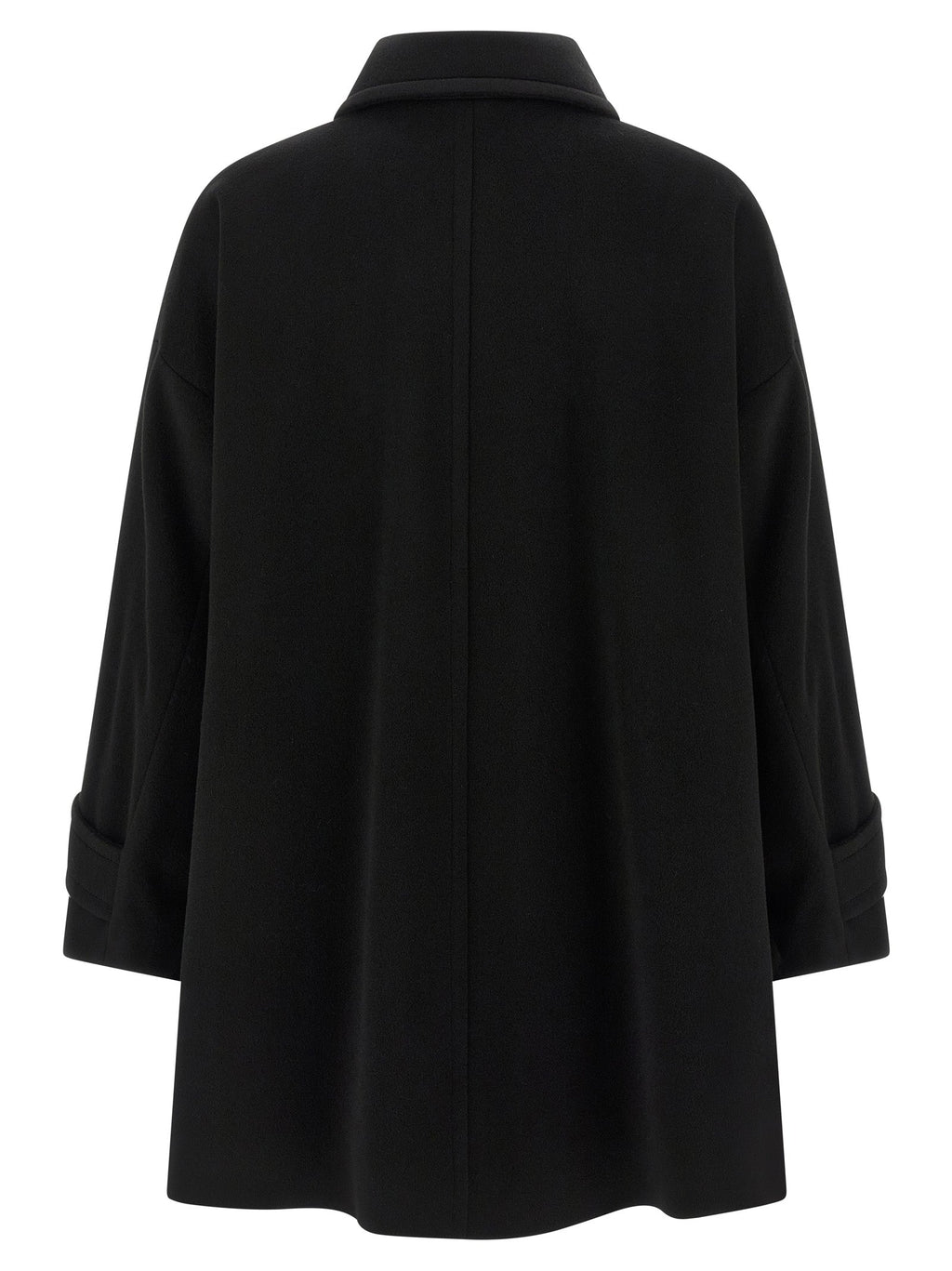 Alberto Biani Black Virgin Wool Coat