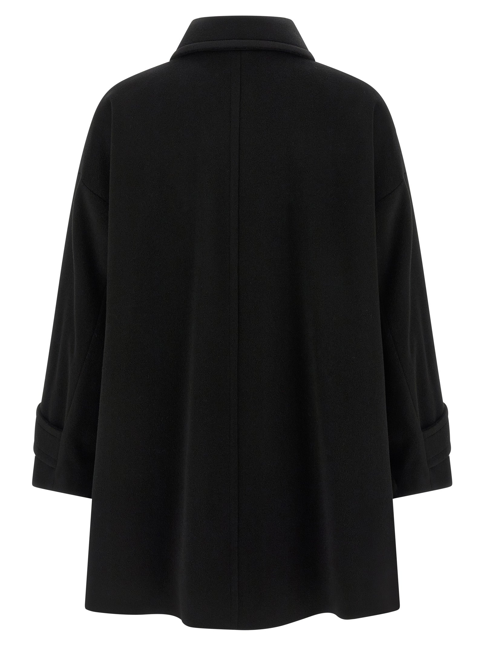 Alberto Biani Black Virgin Wool Coat