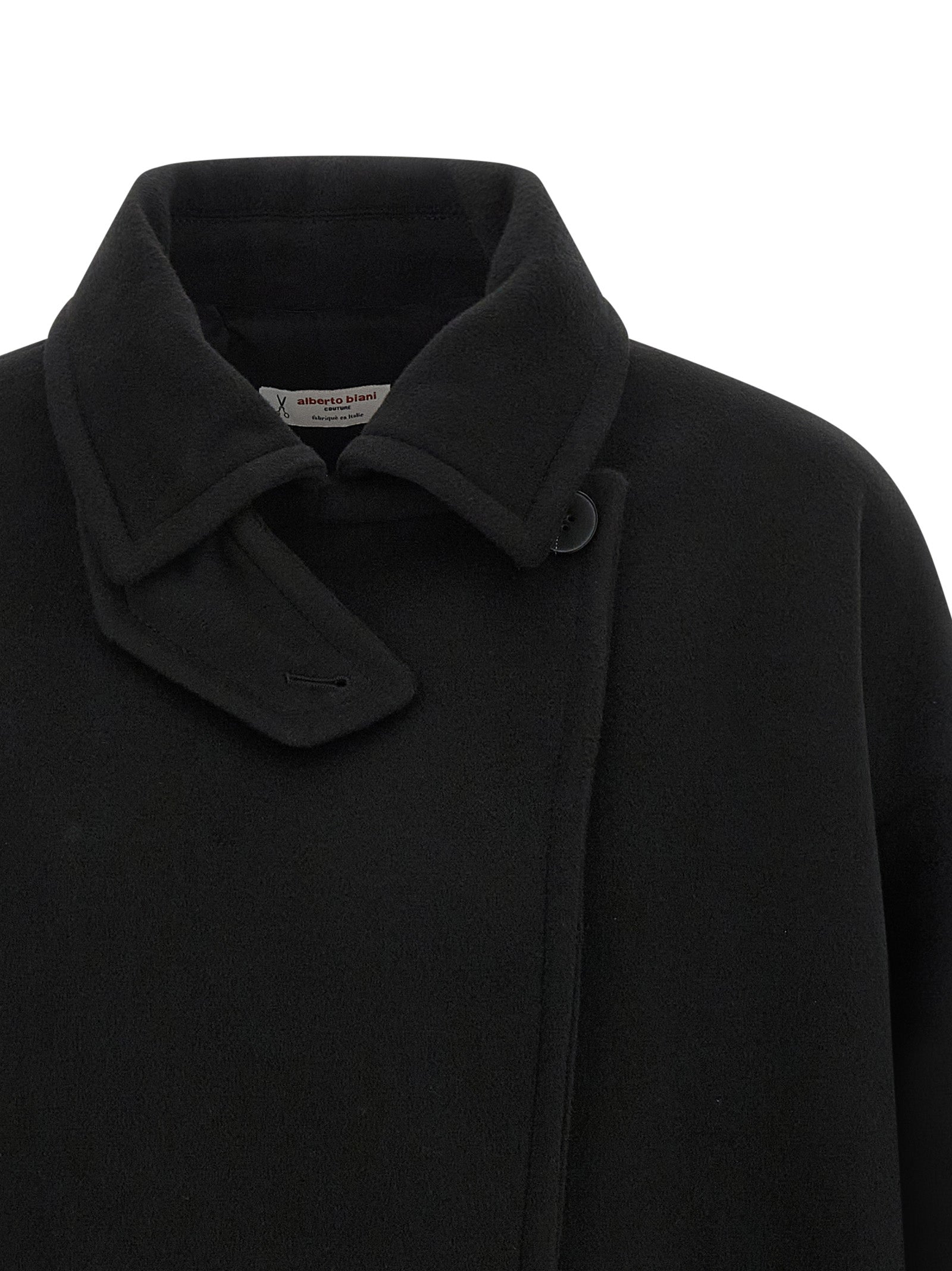 Alberto Biani Black Virgin Wool Coat