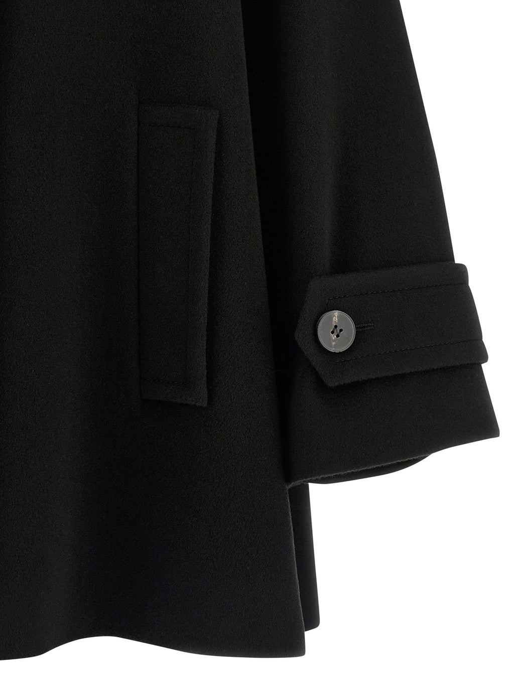 Alberto Biani Black Virgin Wool Coat