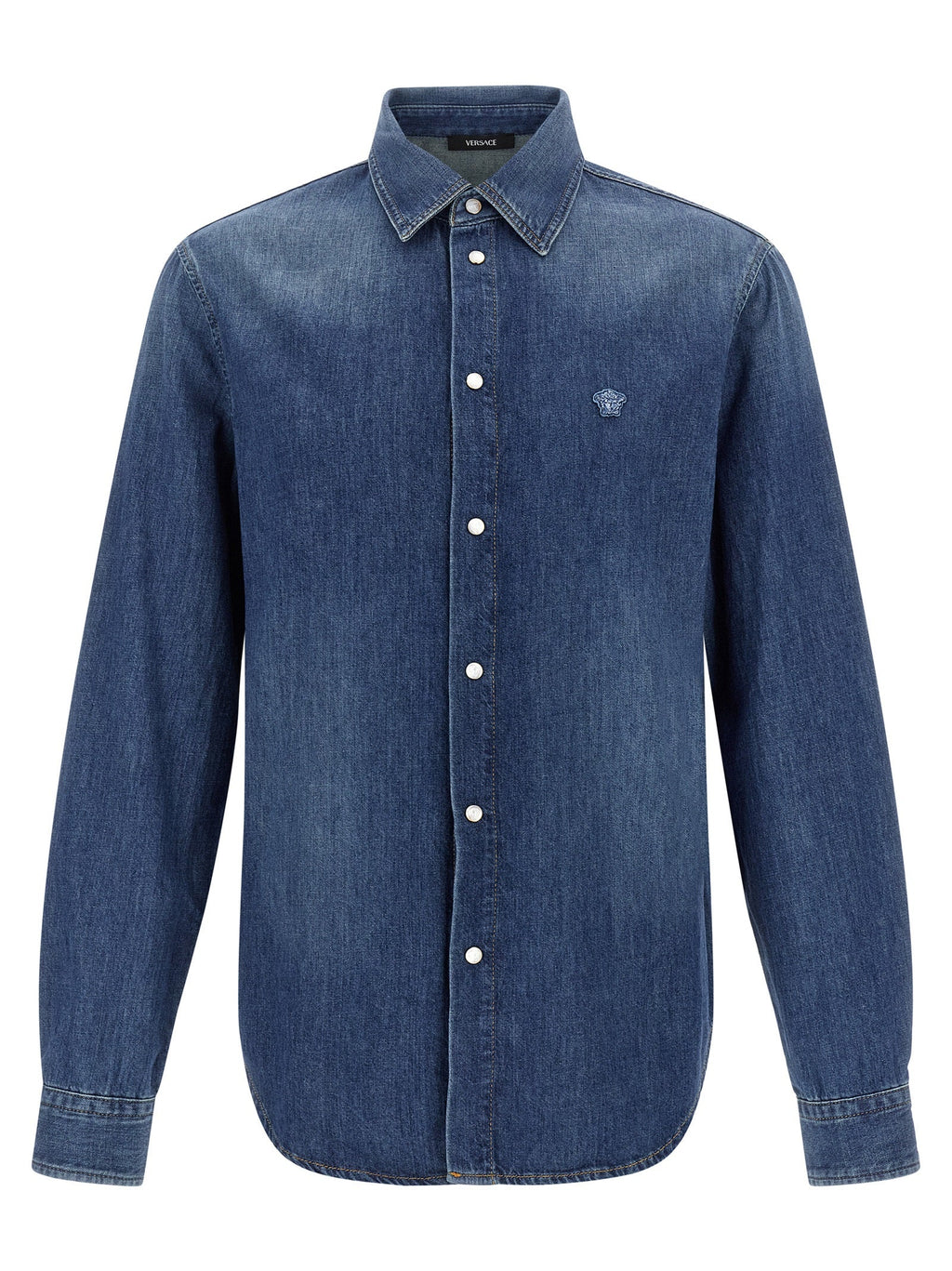 Versace Blue Cotton Blouse