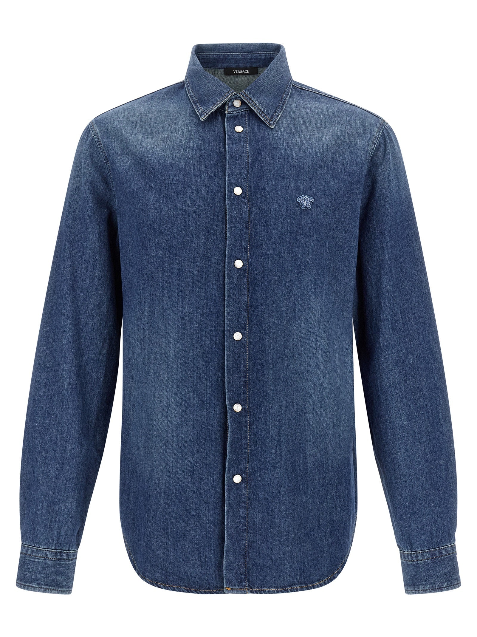Versace Blue Cotton Blouse