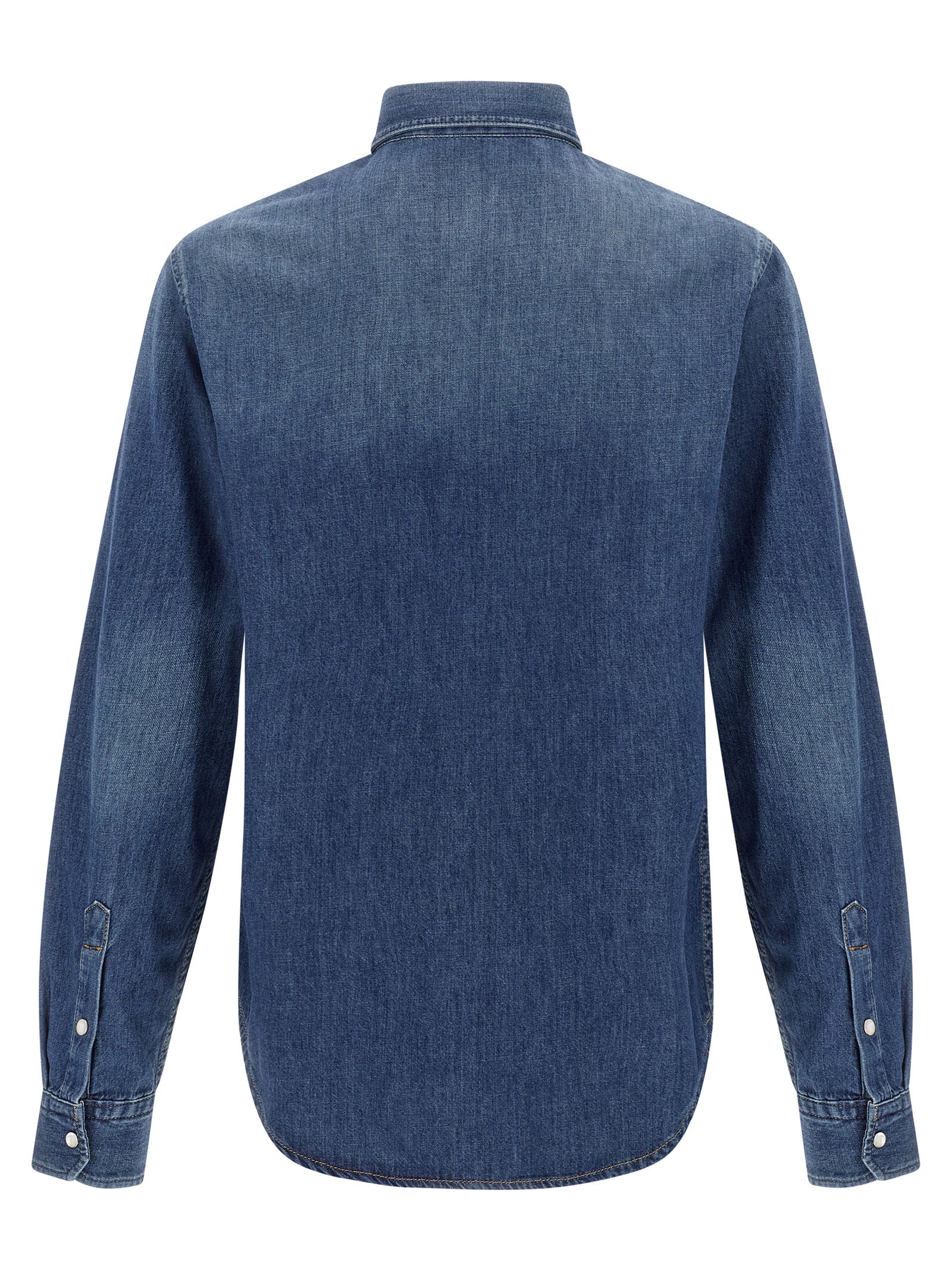 Versace Blue Cotton Blouse