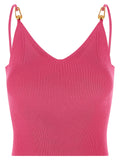 Versace Fuchsia Viscose Sleeveles T-Shirt