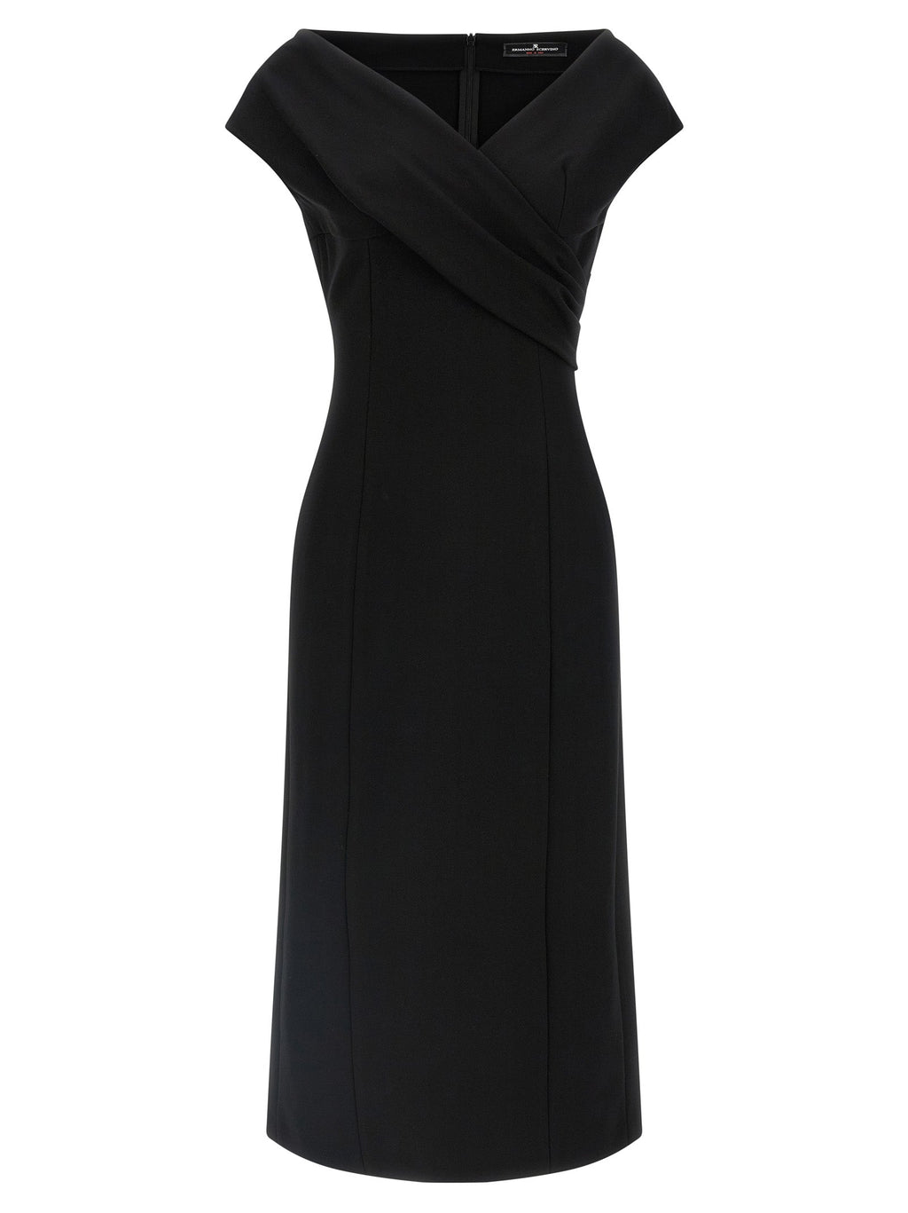 Ermanno Scervino Black Viscose Midi Dress