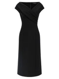 Ermanno Scervino Black Viscose Midi Dress