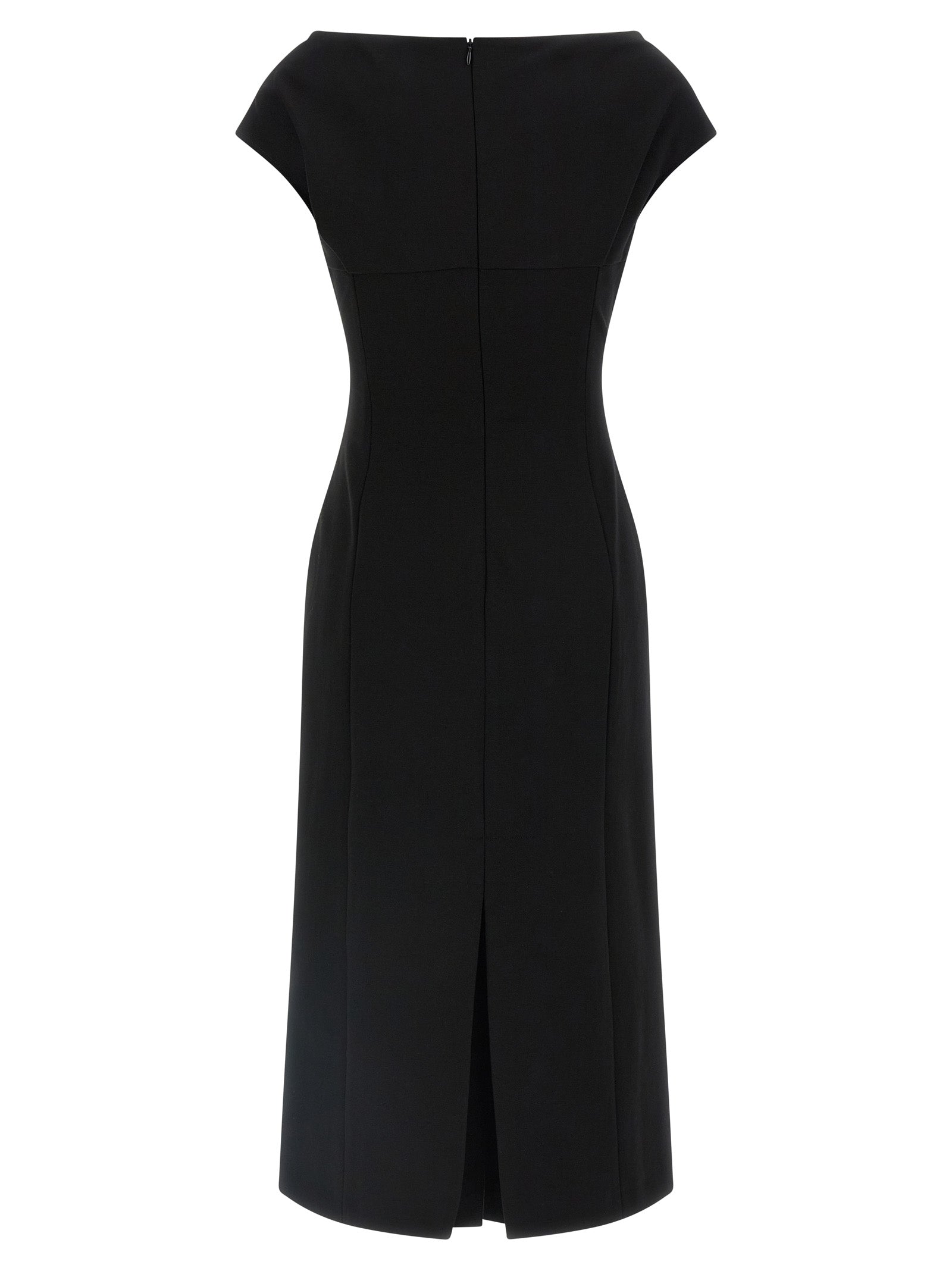 Ermanno Scervino Black Viscose Midi Dress