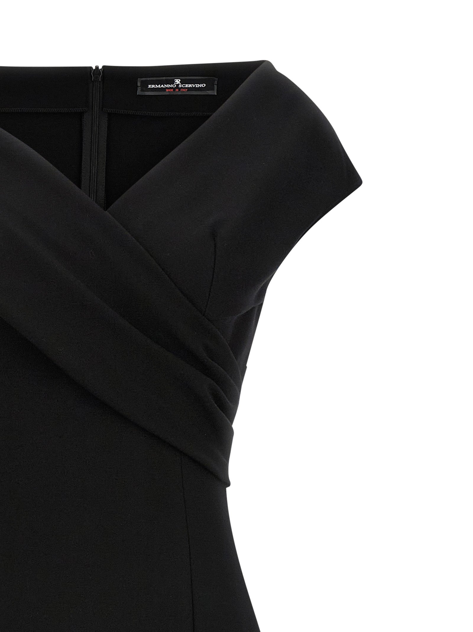 Ermanno Scervino Black Viscose Midi Dress