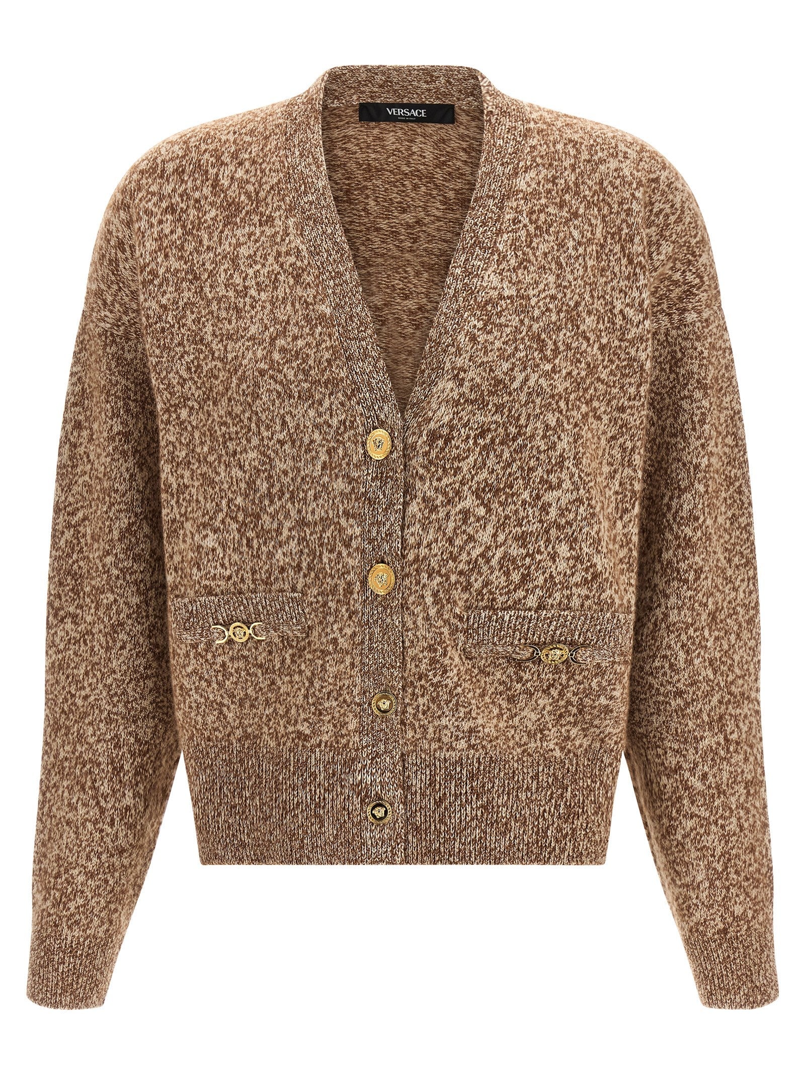 Versace Beige Virgin Wool Cardigan