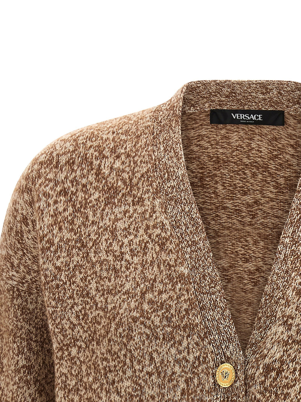 Versace Beige Virgin Wool Cardigan