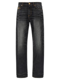 Versace Black Cotton Straight-Leg Jeans