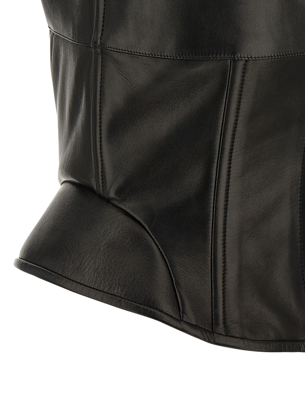 Ermanno Scervino Black Lamb Leather Tank Tops