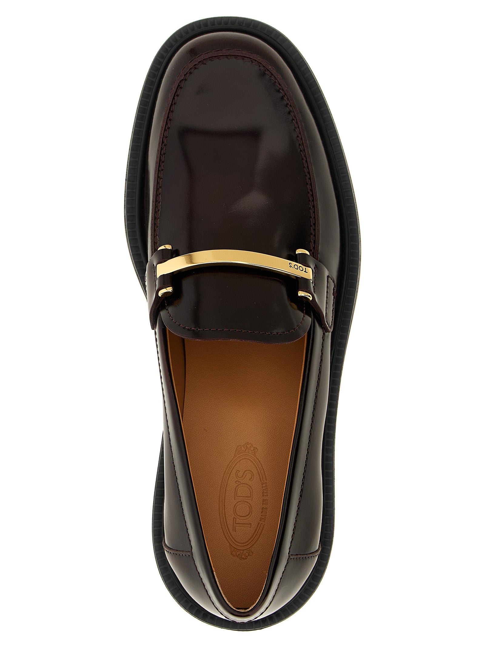 Tod's Bordeaux Calfskin Slip-On Loafers
