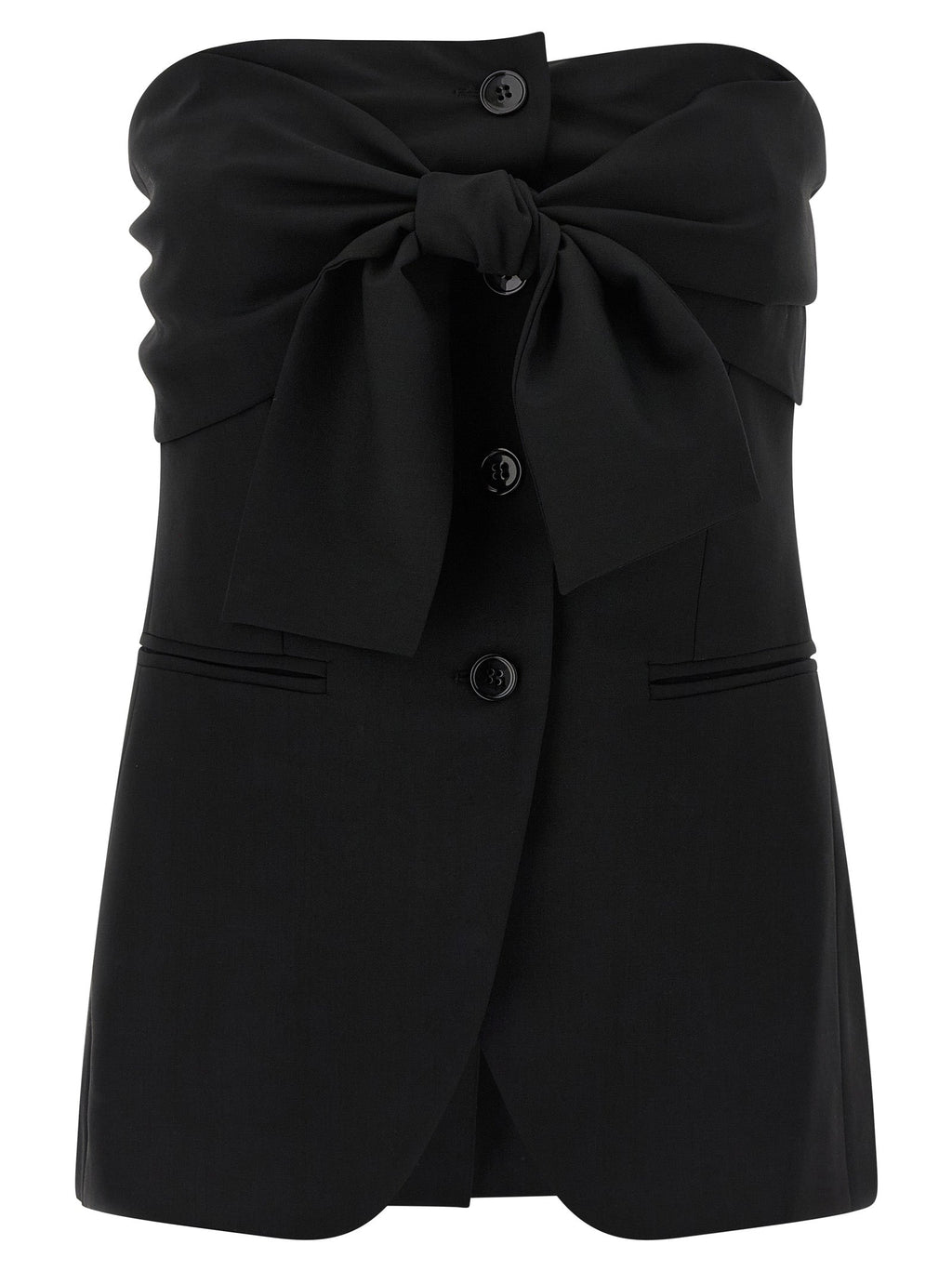 Max Mara Black Virgin Wool Tank Tops
