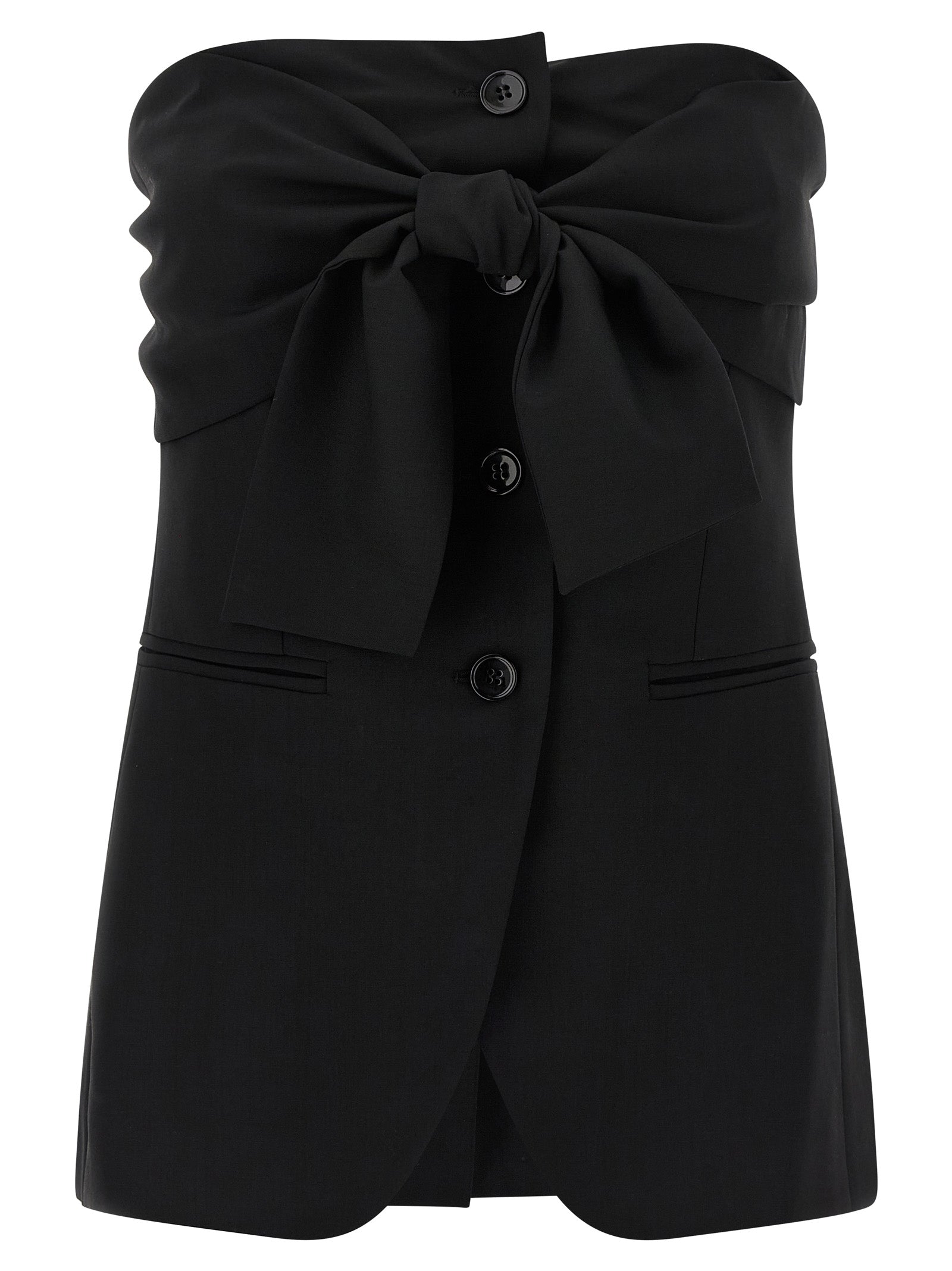 Max Mara Black Virgin Wool Tank Tops