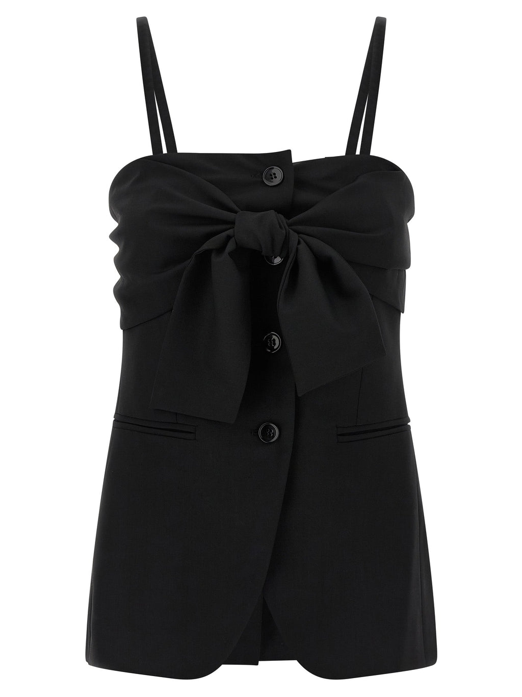Max Mara Black Virgin Wool Tank Tops
