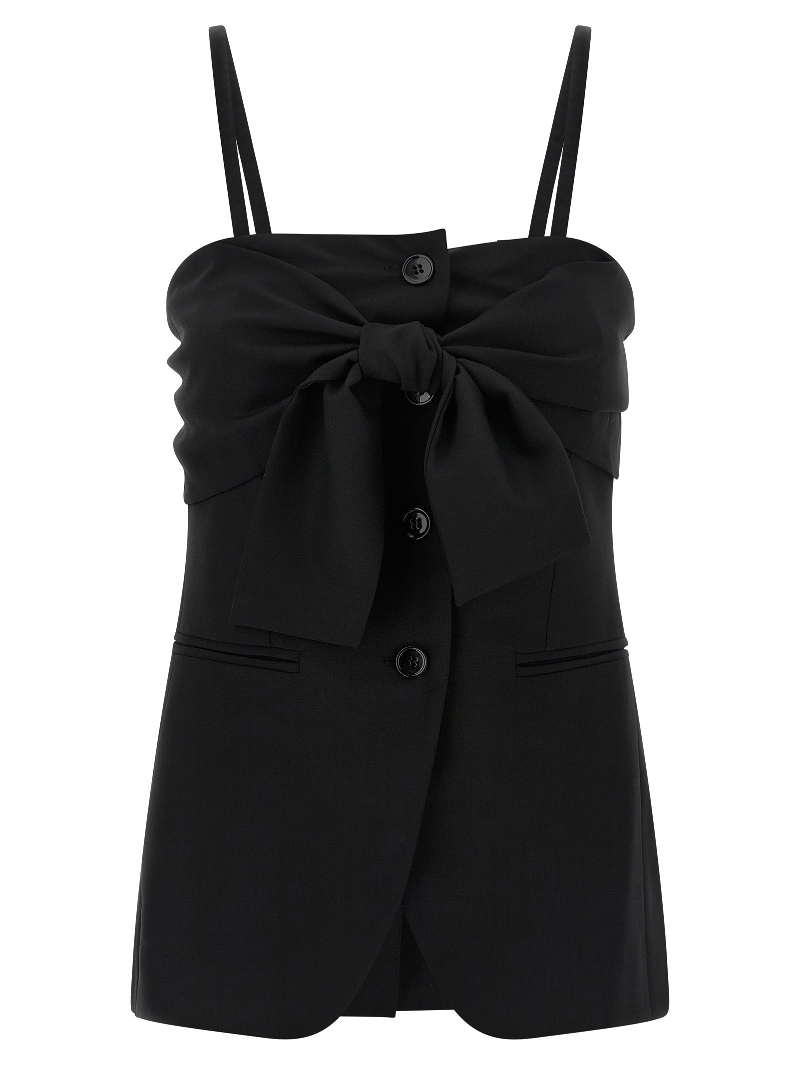 Max Mara Black Virgin Wool Tank Tops