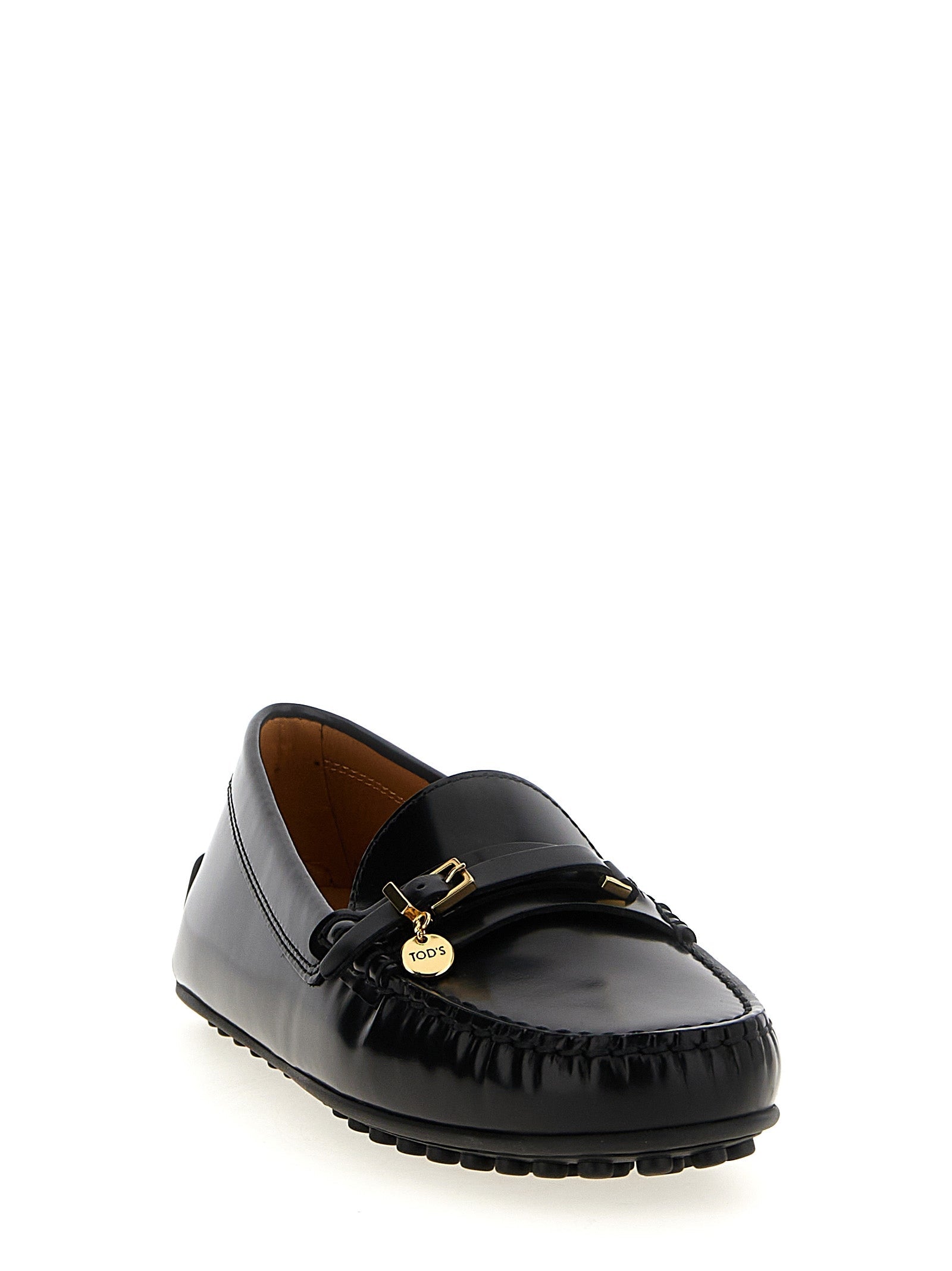 Tod's Black Calfskin Slip-On Loafers
