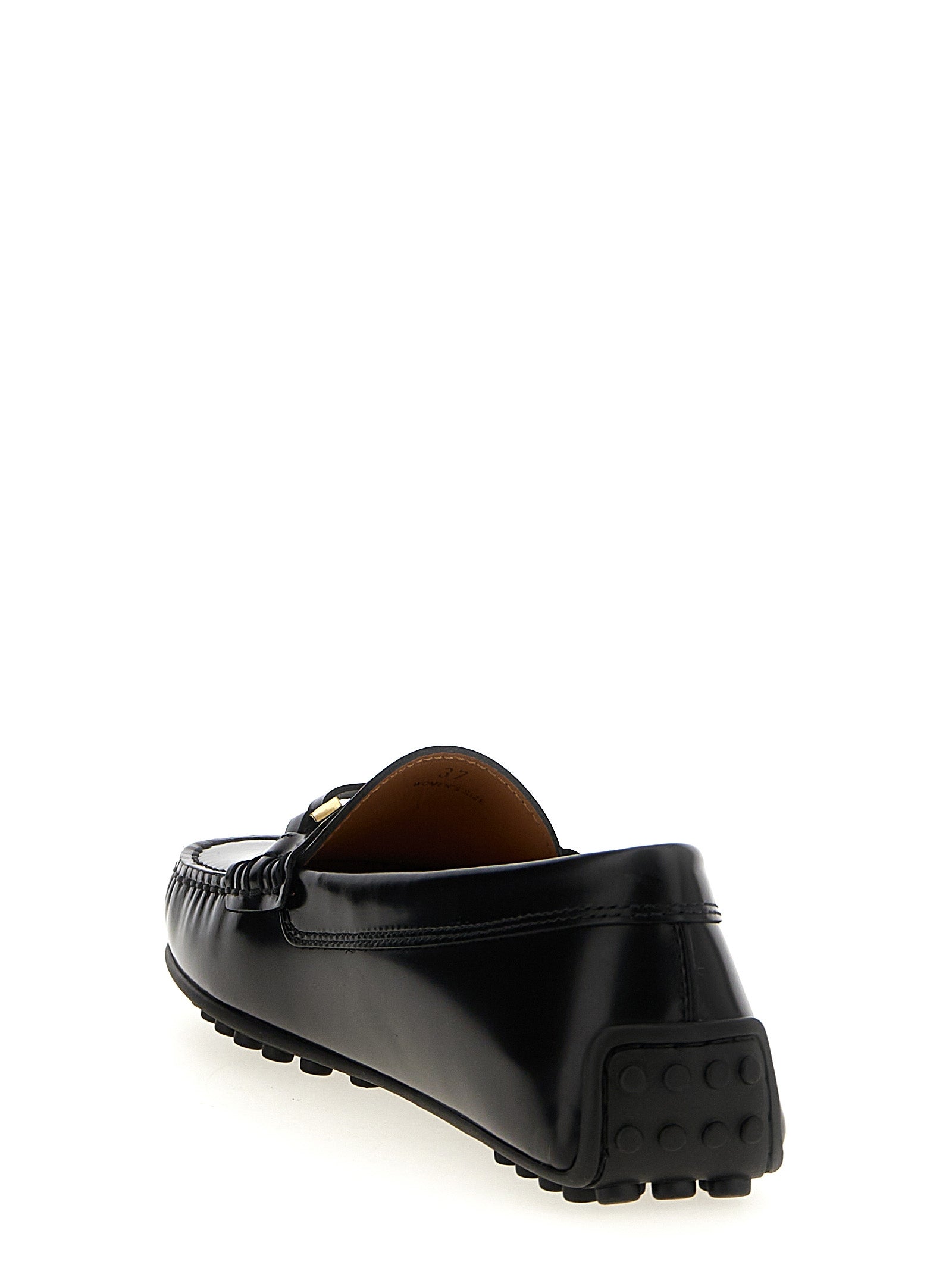 Tod's Black Calfskin Slip-On Loafers