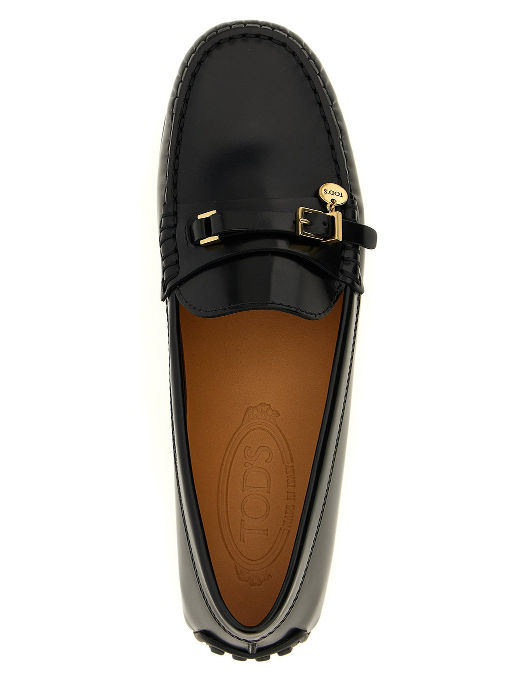 Tod's Black Calfskin Slip-On Loafers