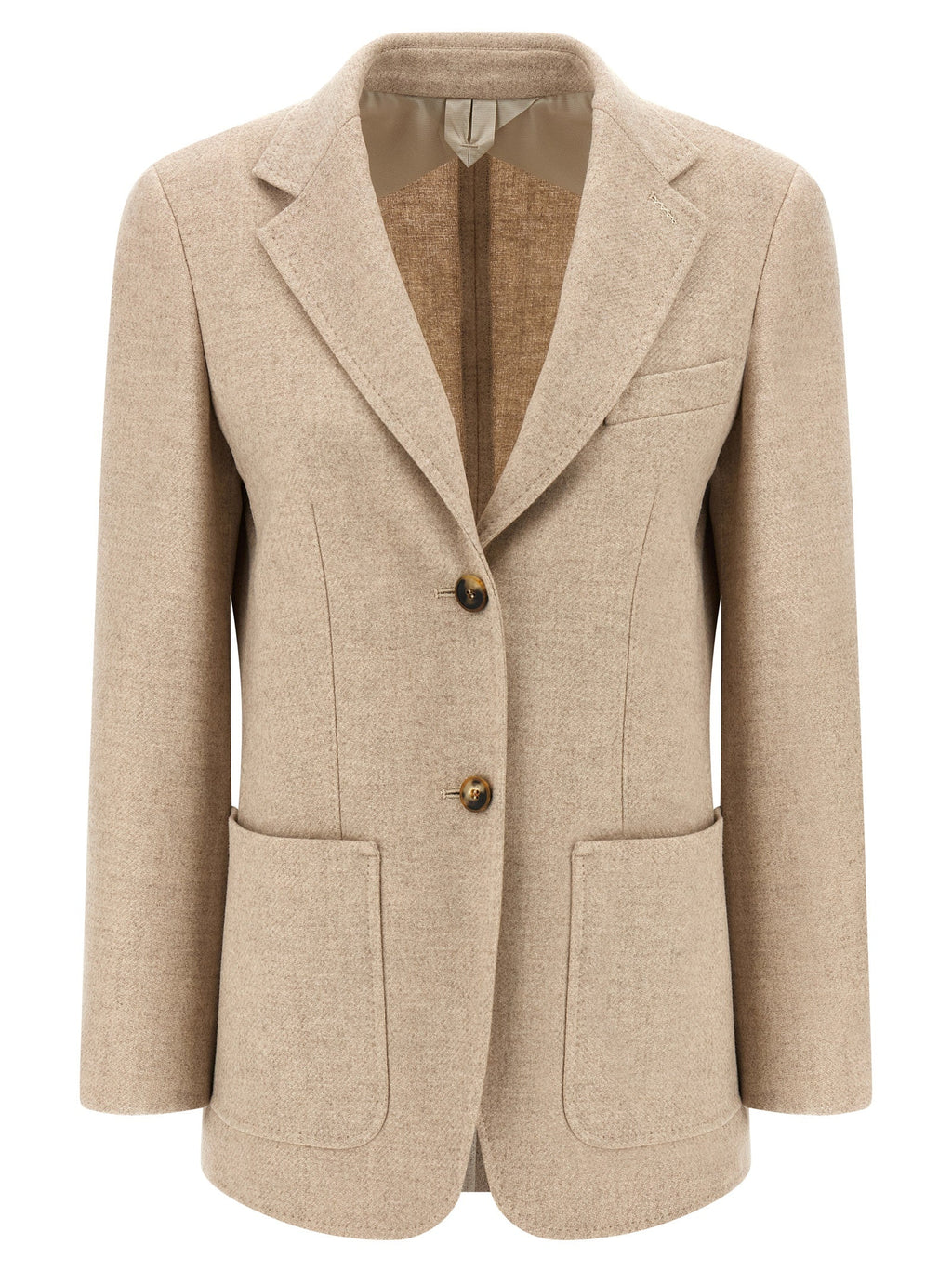 Max Mara Beige Alpaca Leather Blazer