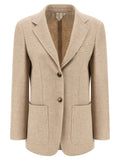 Max Mara Beige Alpaca Leather Blazer