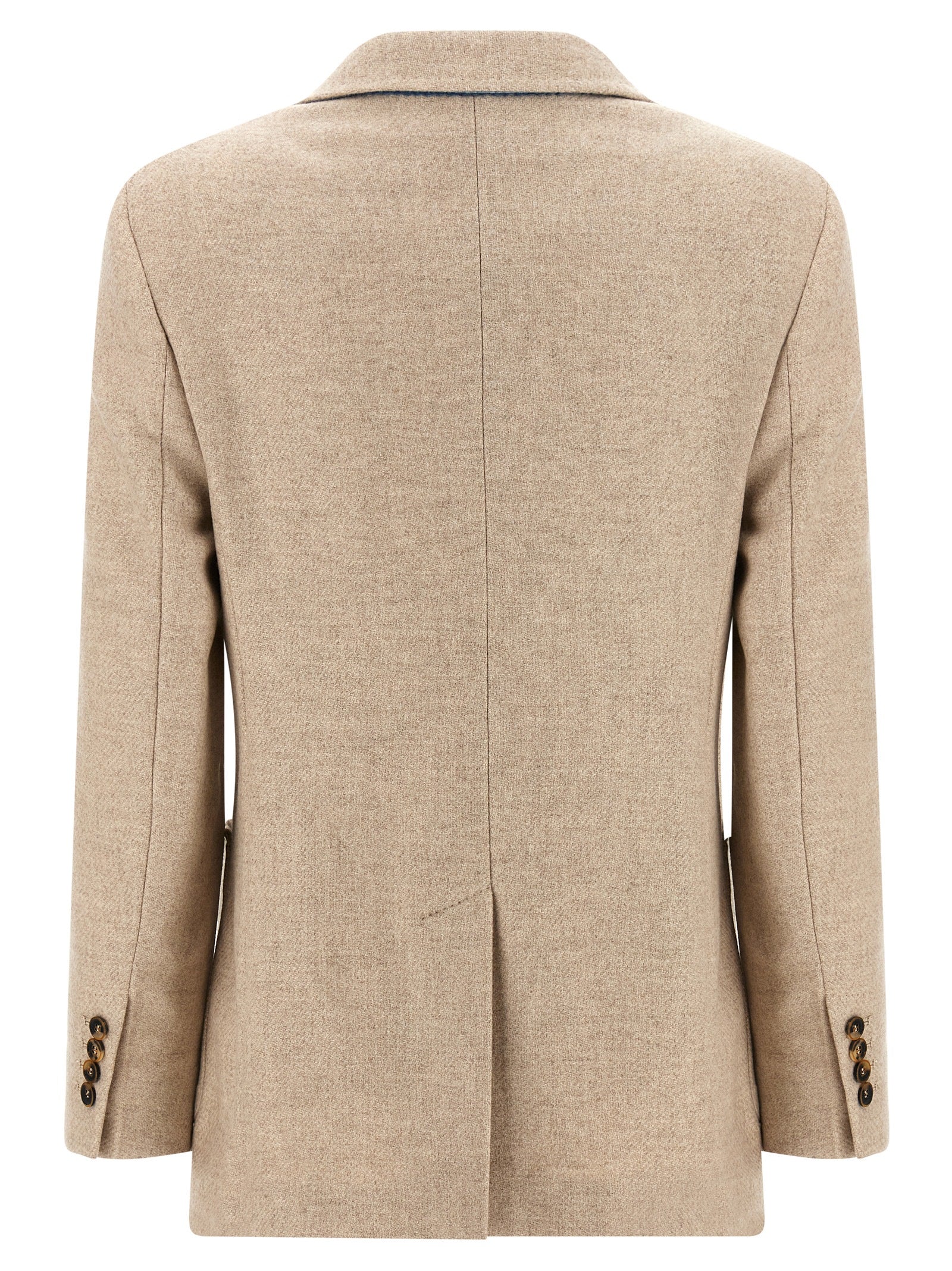 Max Mara Beige Alpaca Leather Blazer