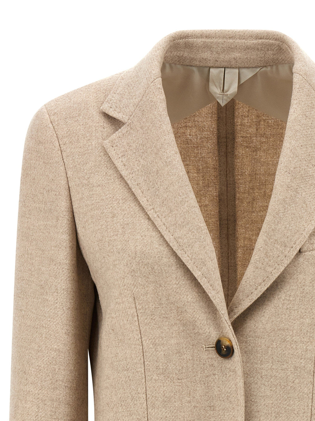 Max Mara Beige Alpaca Leather Blazer