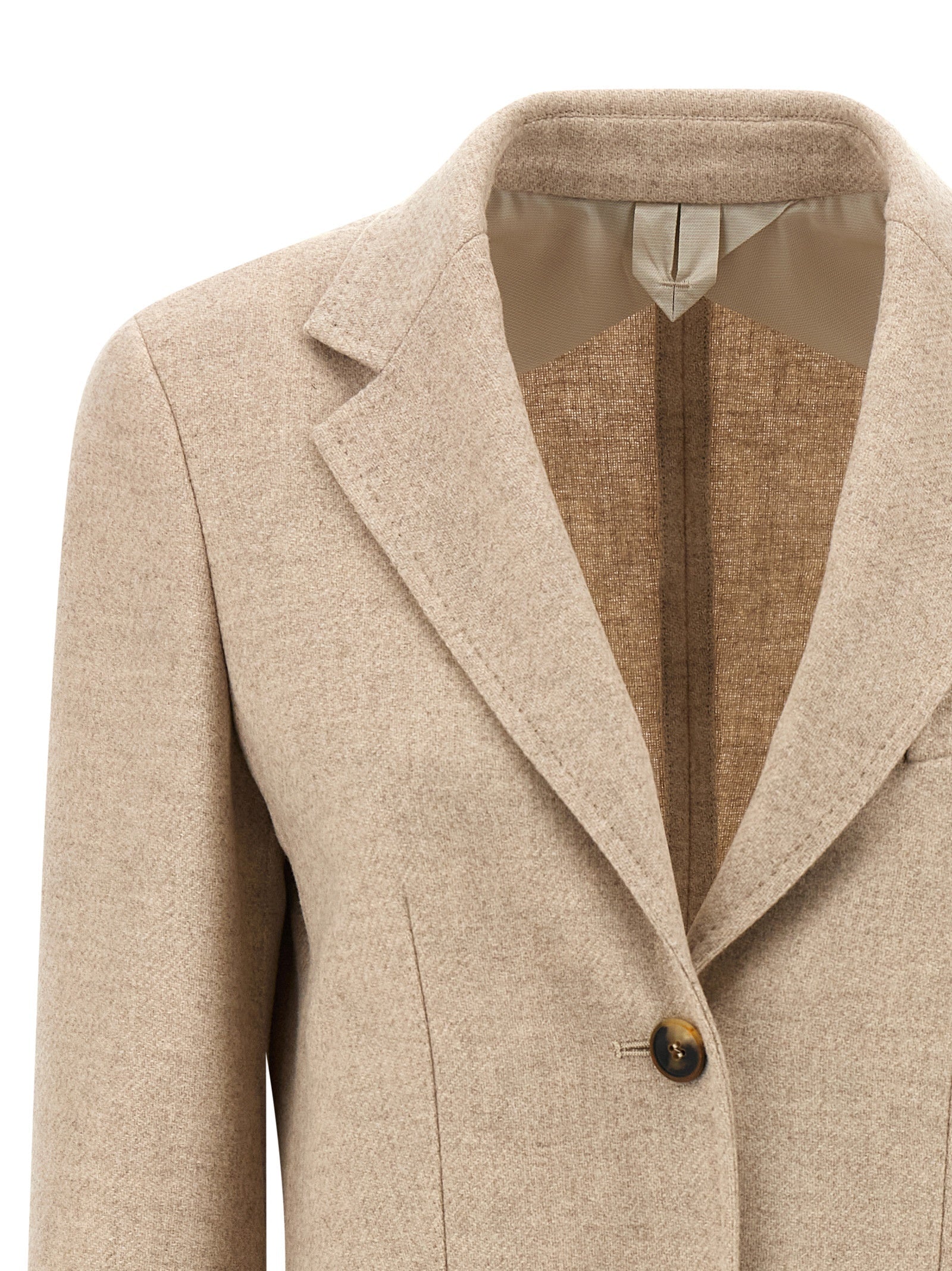 Max Mara Beige Alpaca Leather Blazer