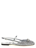 Jimmy Choo Silver Tencel Ballet Flats