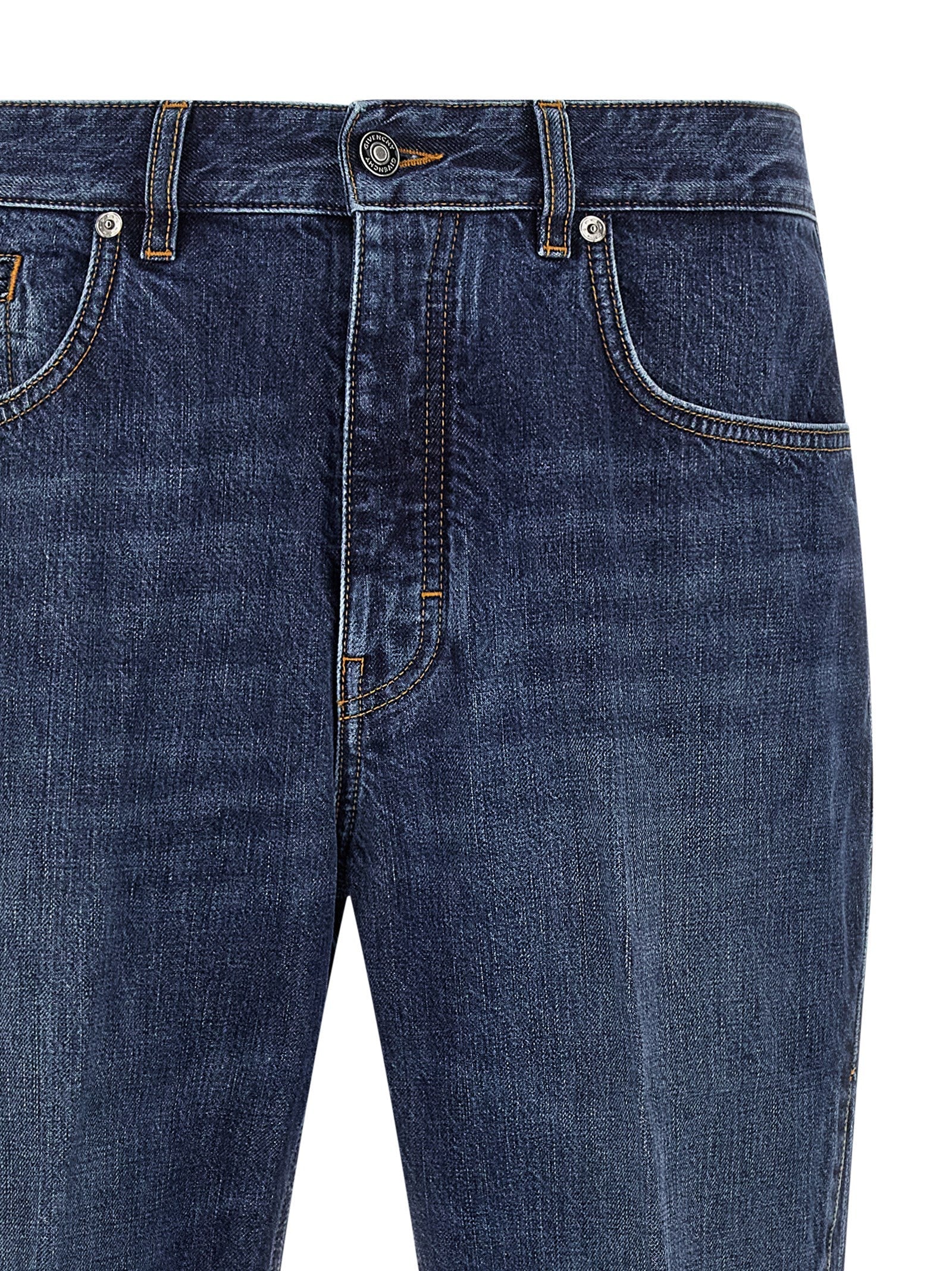 Givenchy Blue Cotton Straight-Leg Jeans