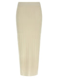 Max Mara White Cashmere Midi Skirt