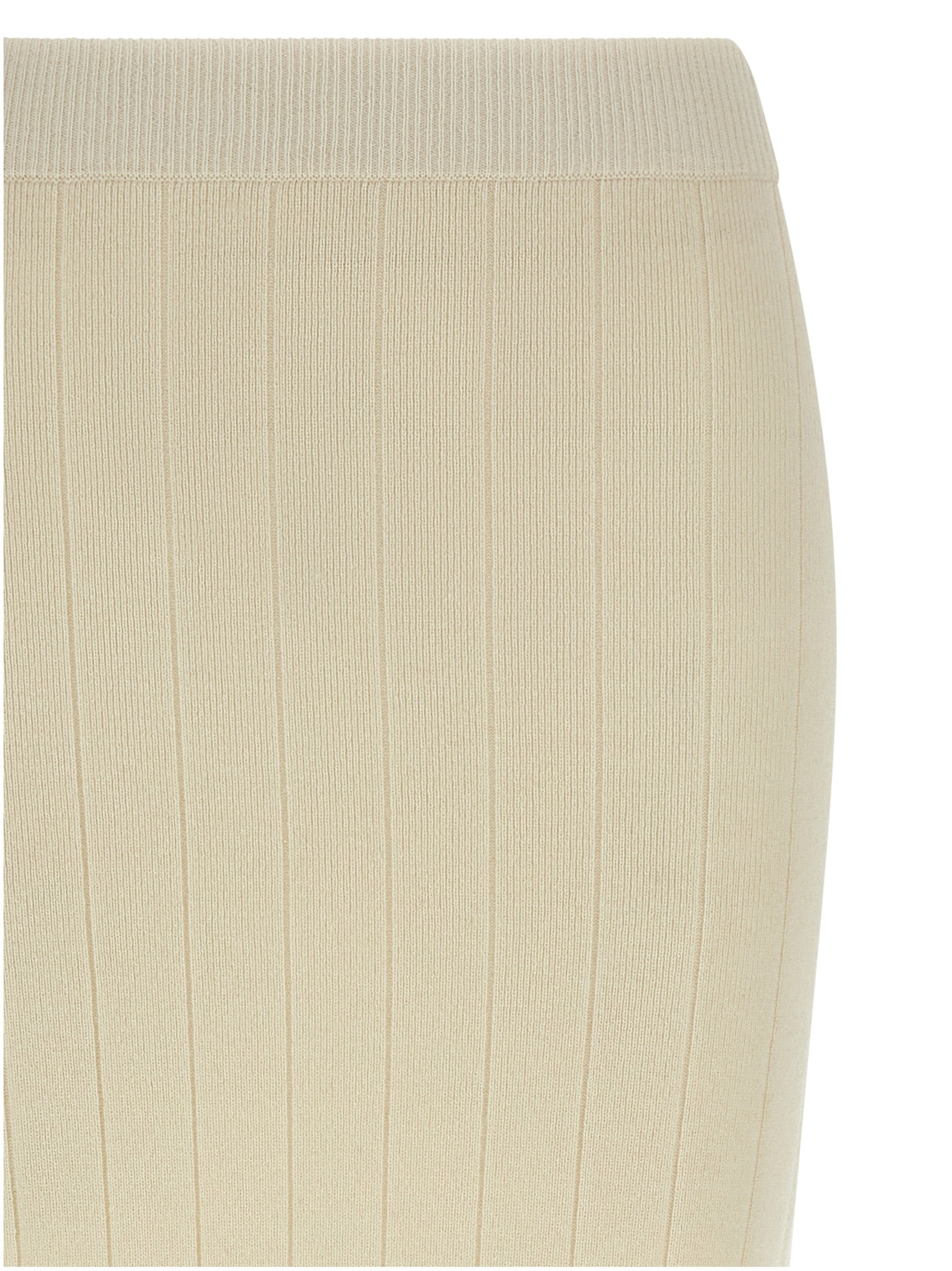Max Mara White Cashmere Midi Skirt